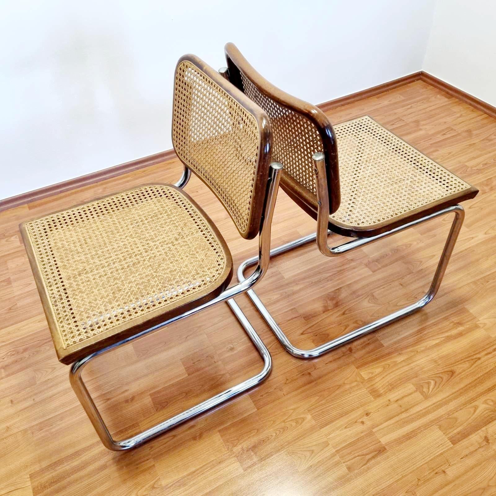Set di 4 sedie Cesca del Mid Century Modern disegnate da Marcel Breuer, Italia anni '80 3