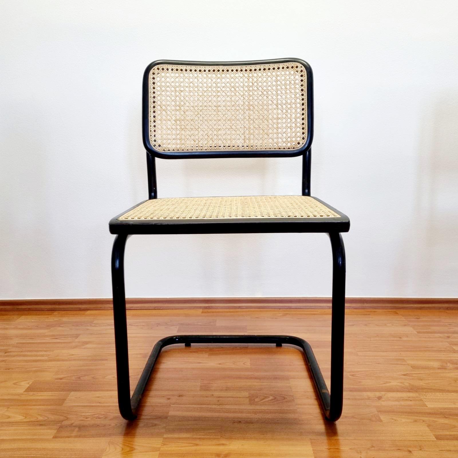 Juego de 4 Sillas Cesca Modernas de Mitad de Siglo Diseñadas por Marcel Breuer, Italia Años 80 en Bueno estado para la venta en Lucija, SI