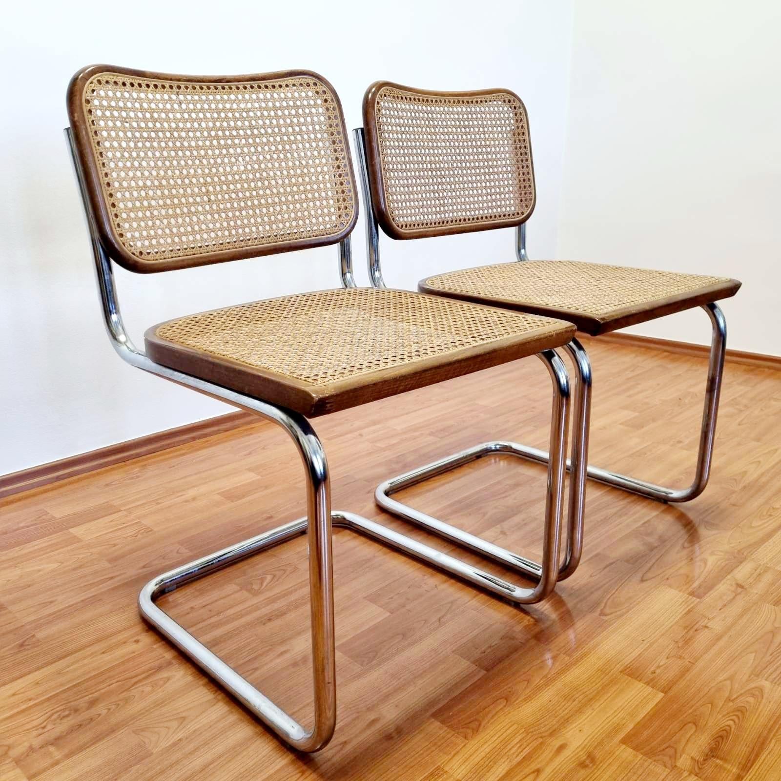 Set di 4 sedie Cesca del Mid Century Modern disegnate da Marcel Breuer, Italia anni '80 In condizioni buone a Lucija, SI