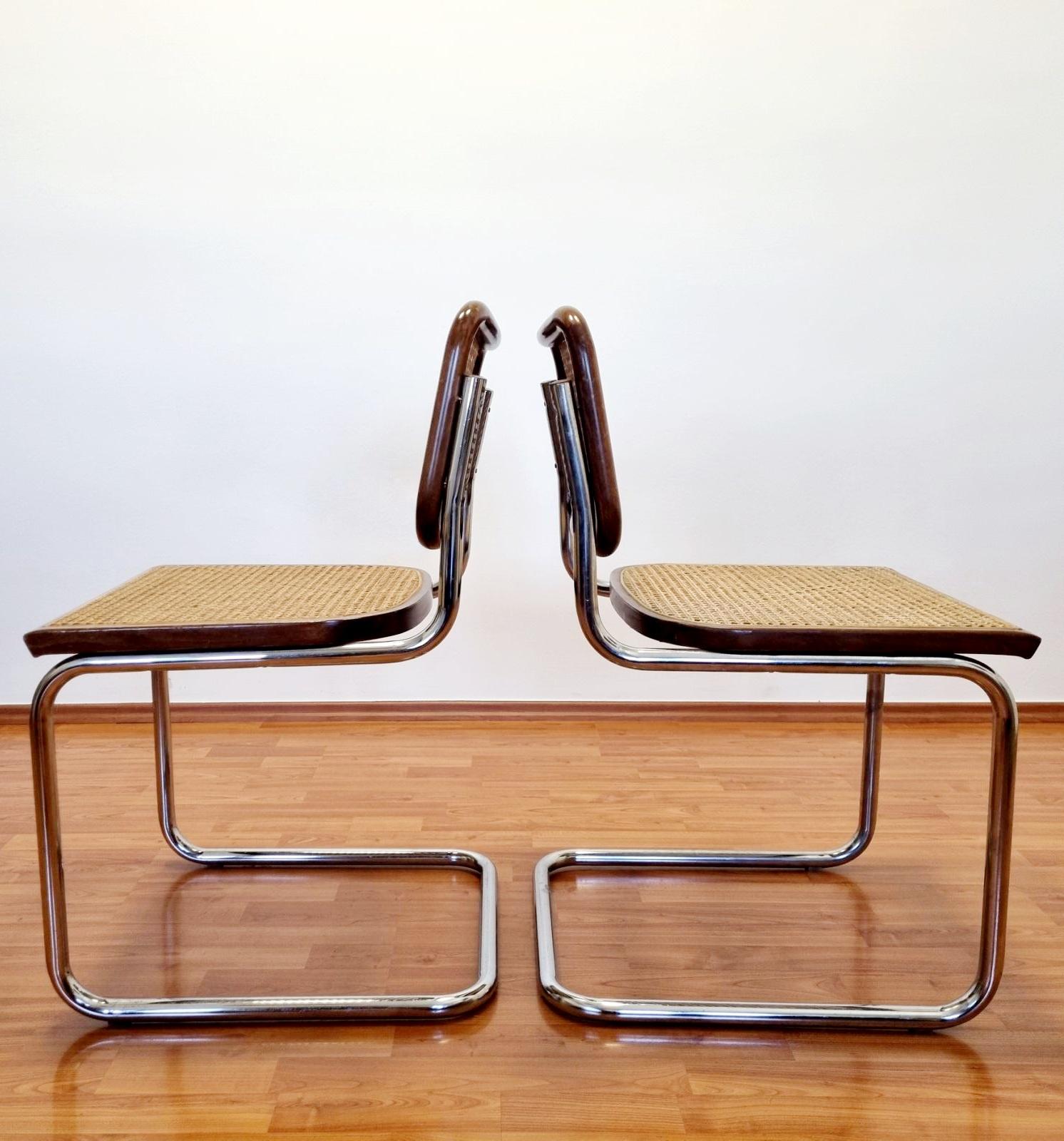Set di 4 sedie Cesca del Mid Century Modern disegnate da Marcel Breuer, Italia anni '80 2