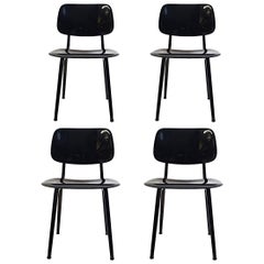 Retro Set of 4 Mid-Century Modern Chairs "Revolt" by Friso Kramer for Ahrend