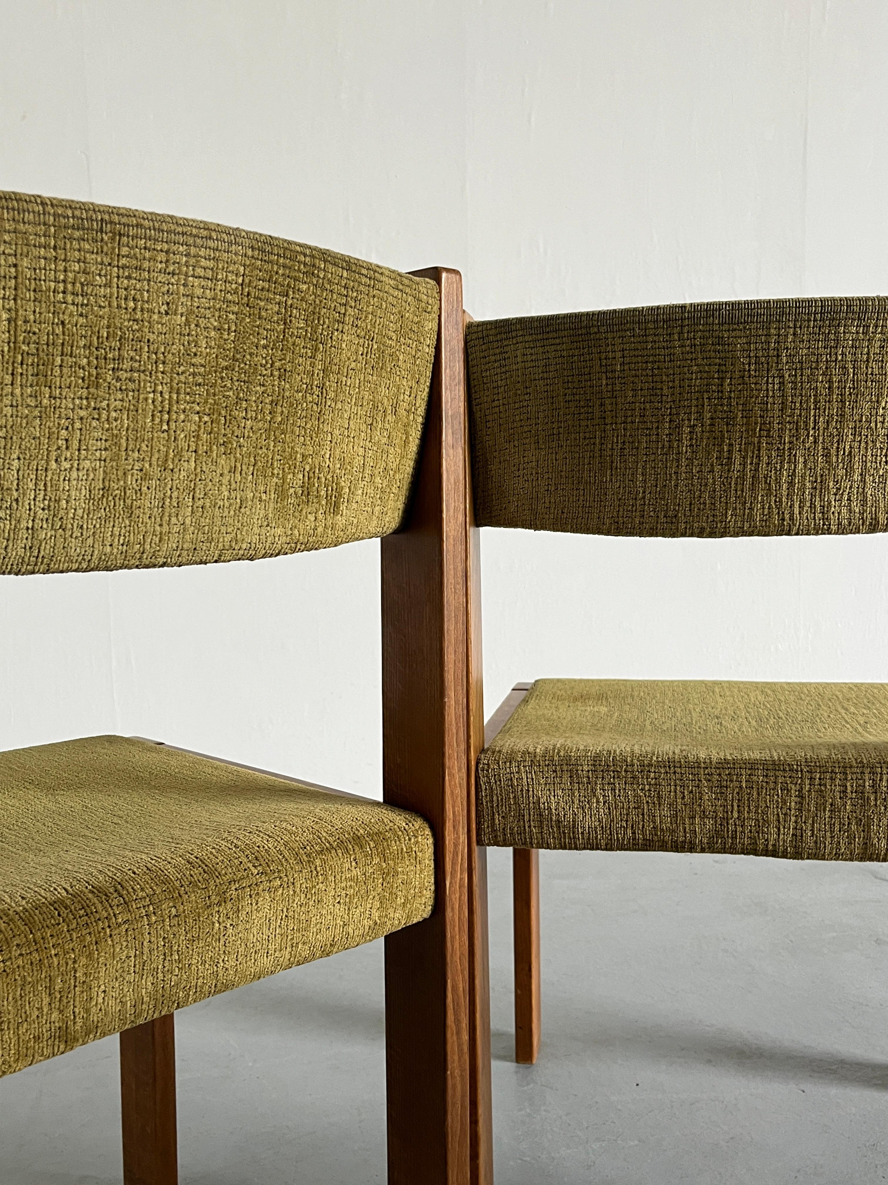 Upholstery Set of 4 Mid-Century Modern Constructivist Dining Chairs by Wiesner Hager, 1960s