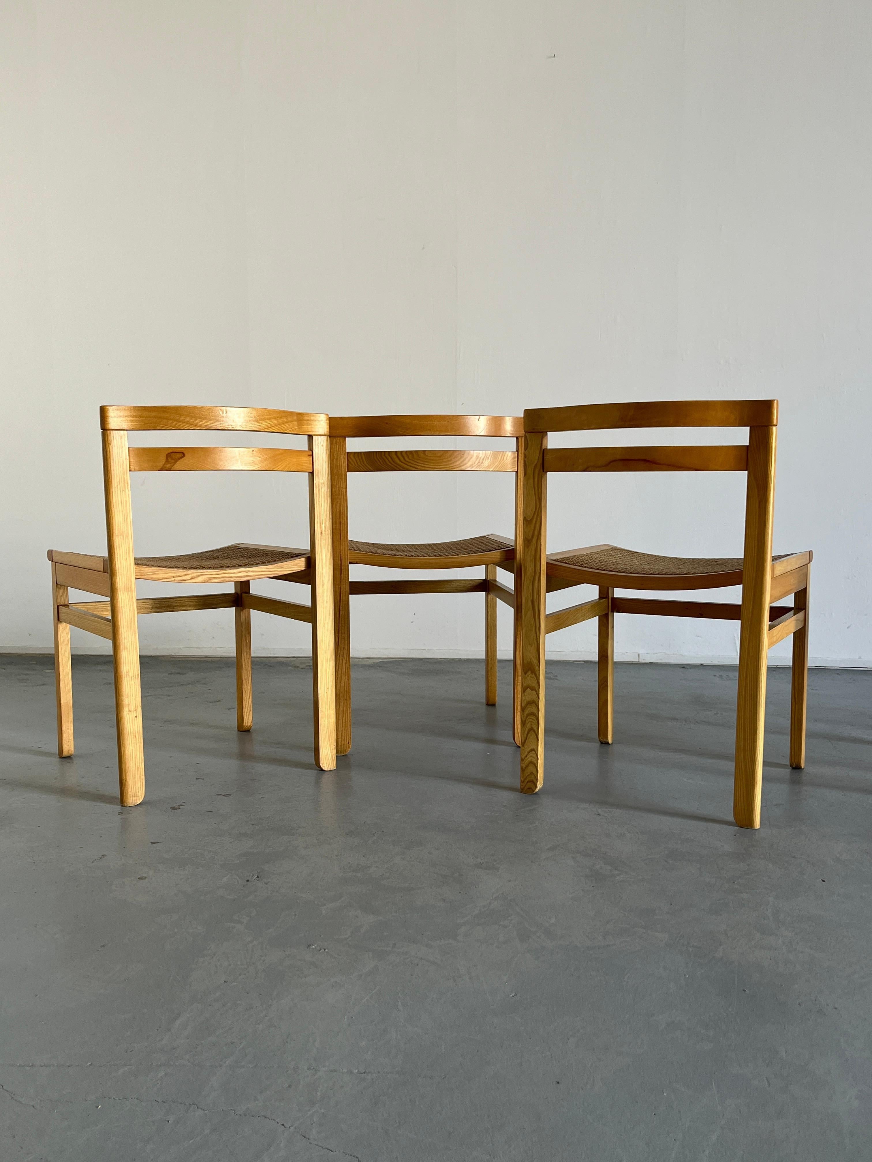 Set of 4 Mid-Century Modern Constructivist Wooden Dining Chairs in Beech, 1960s For Sale 2
