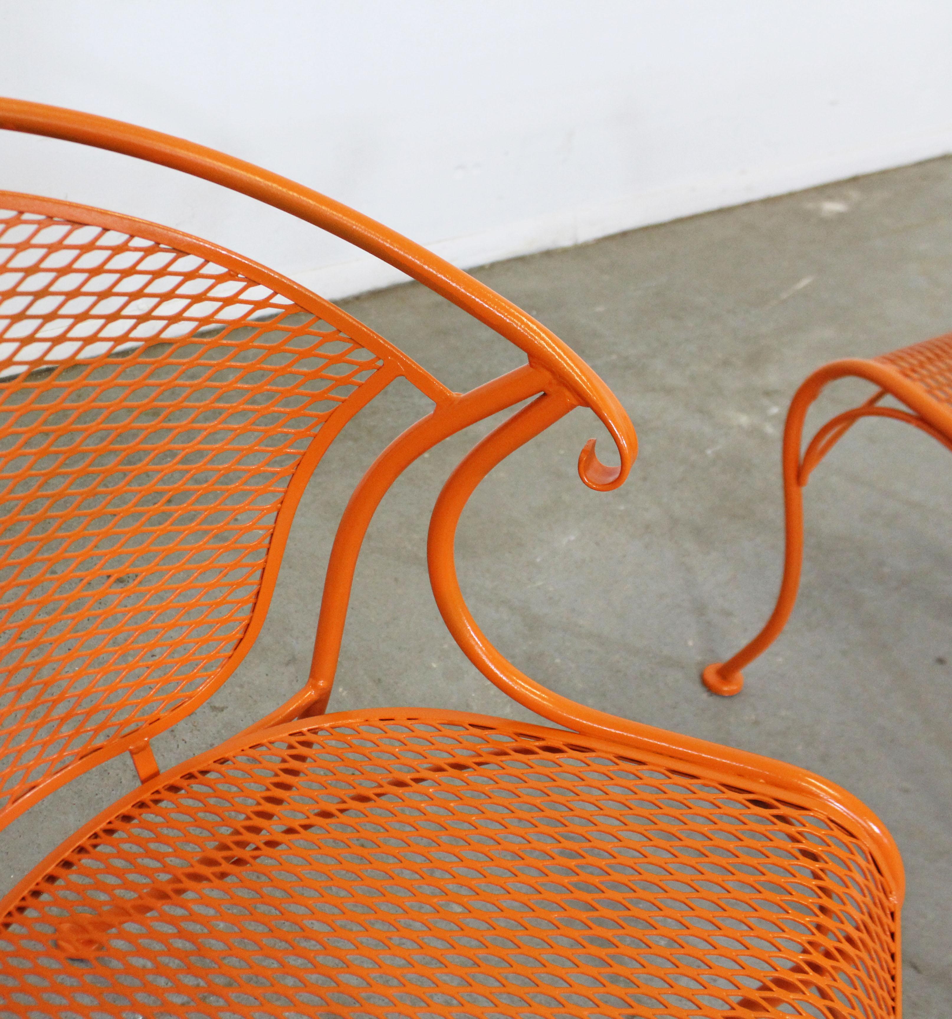 Set of 4 Mid-Century Modern Curvy Sculptura Iron Outdoor Patio Arm Dining Chairs 4
