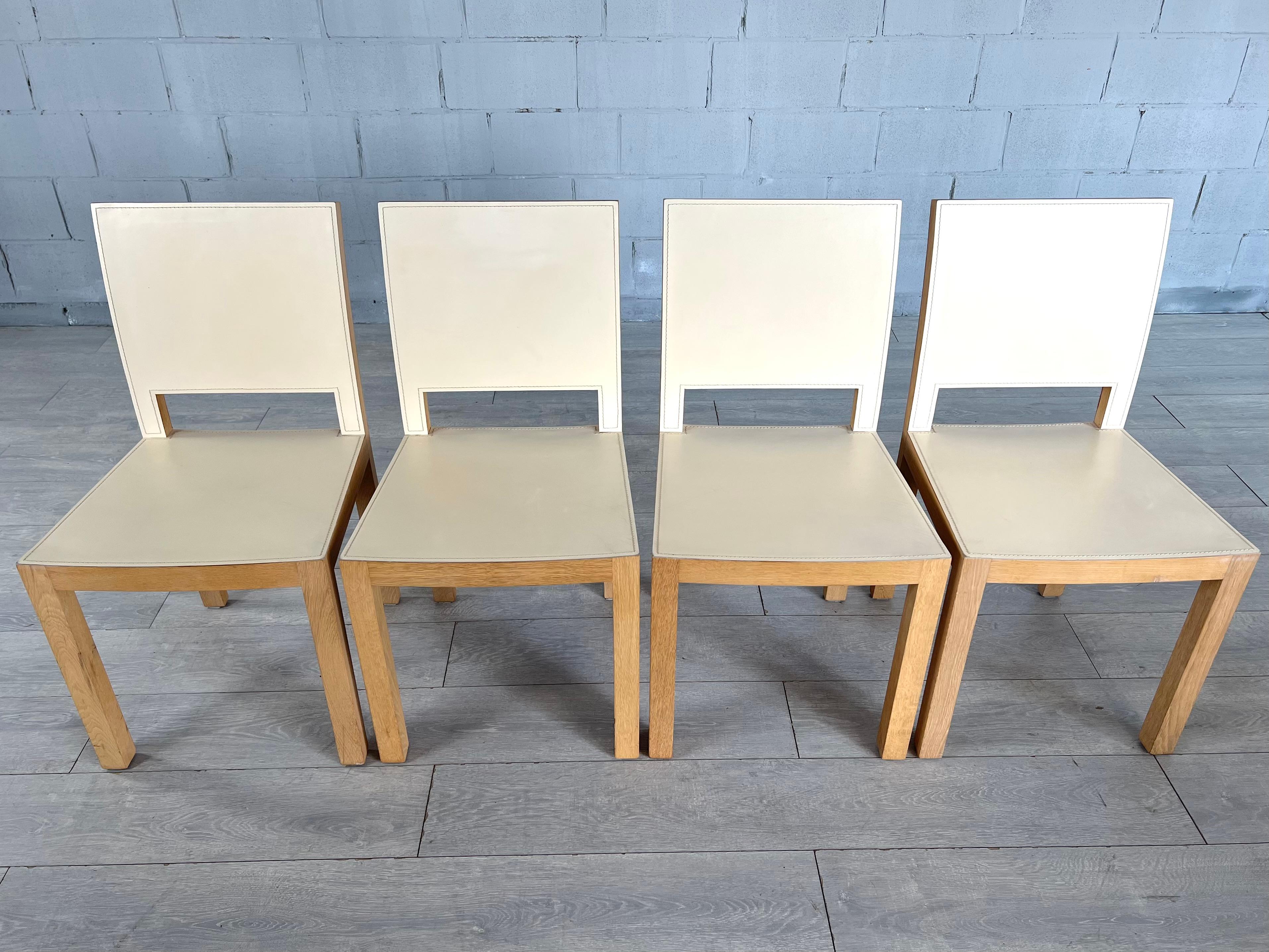 Italian Set of 4 Mid-Century Modern Design Side Dining Chairs For Sale