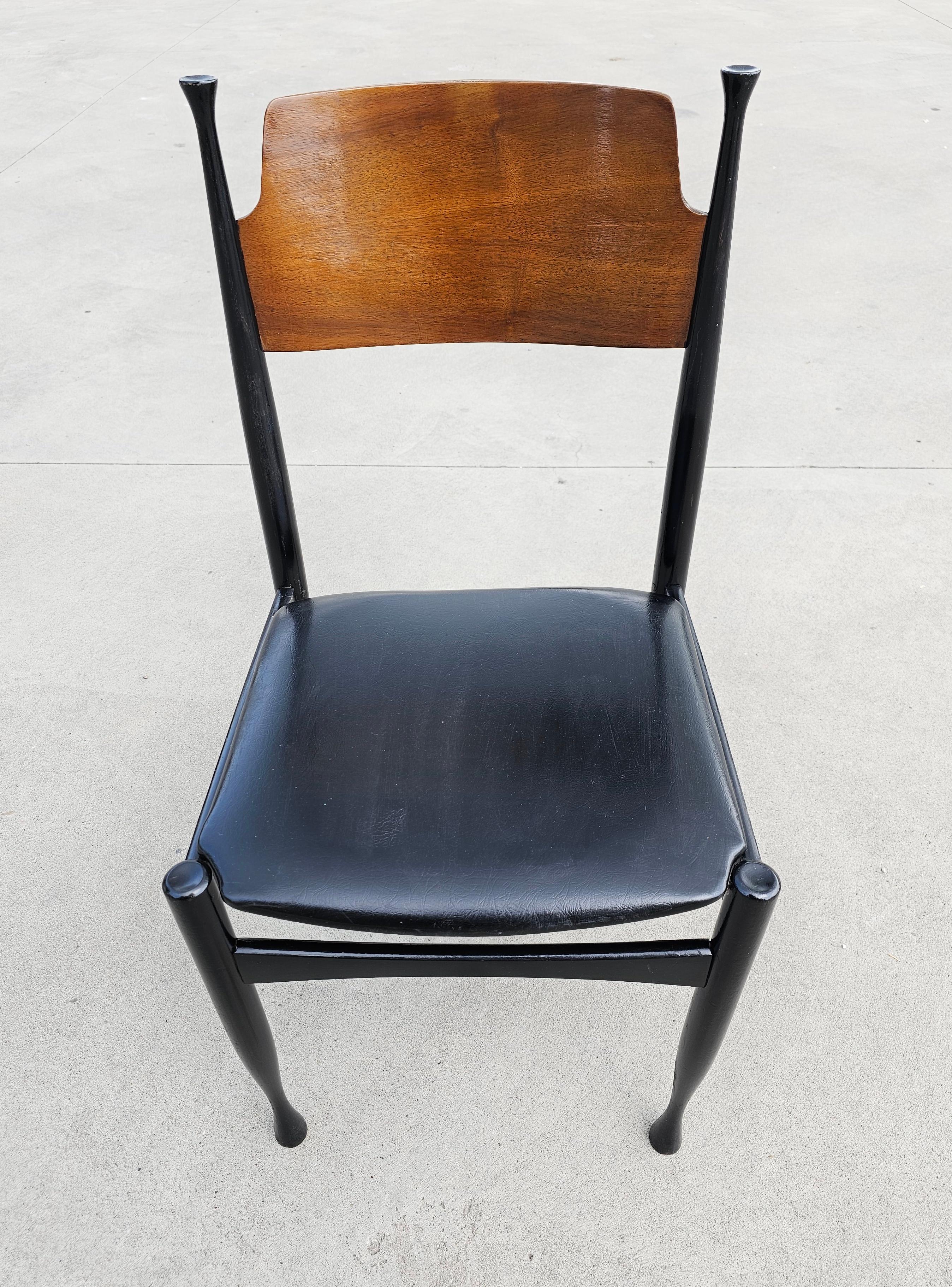 paolo black wood dining chair