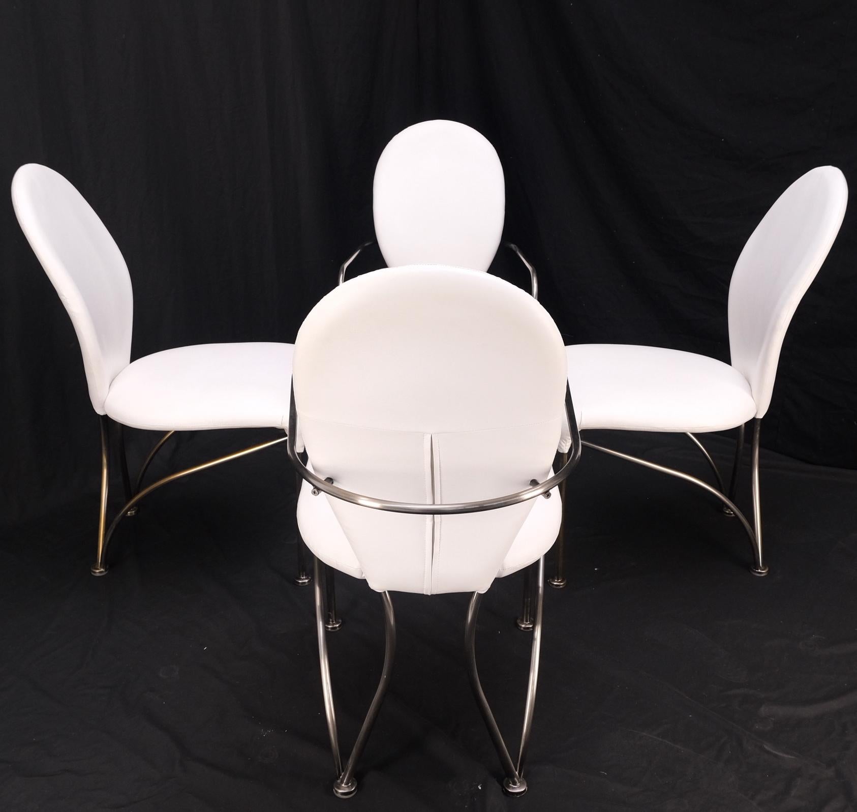 Set of 4 Mid-Century Modern Dining Chairs DIA White Upholstery MINT! For Sale 8