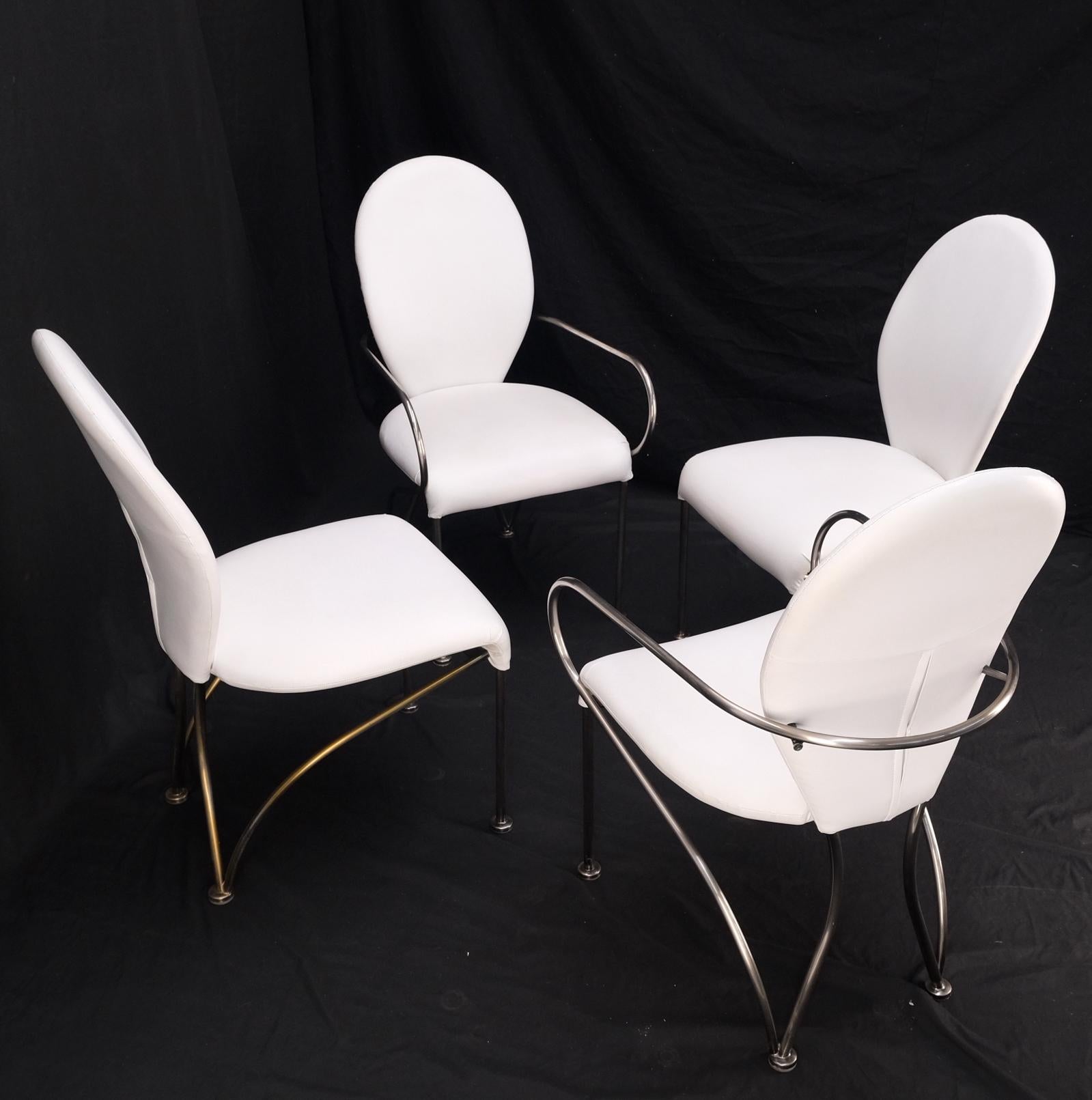 Set of 4 Mid-Century Modern Dining Chairs DIA White Upholstery MINT! For Sale 9