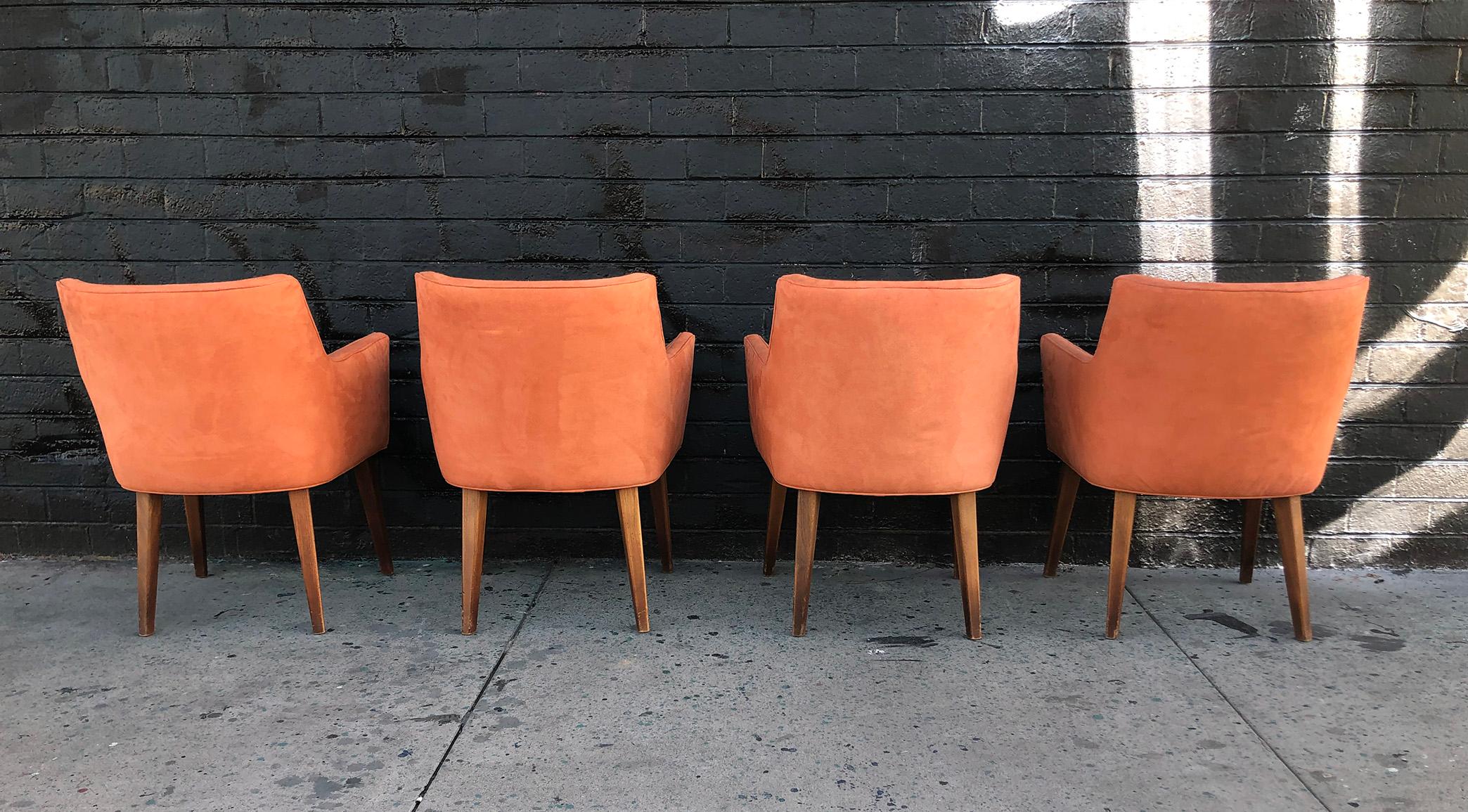 Wood Set of 4 Mid-Century Modern Dining Chairs