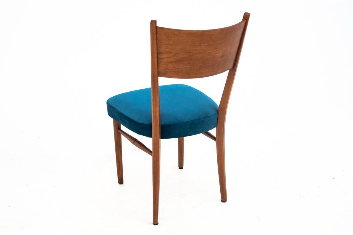 Mid-20th Century Set of 4 Mid-Century Modern Dining Chairs in Blue