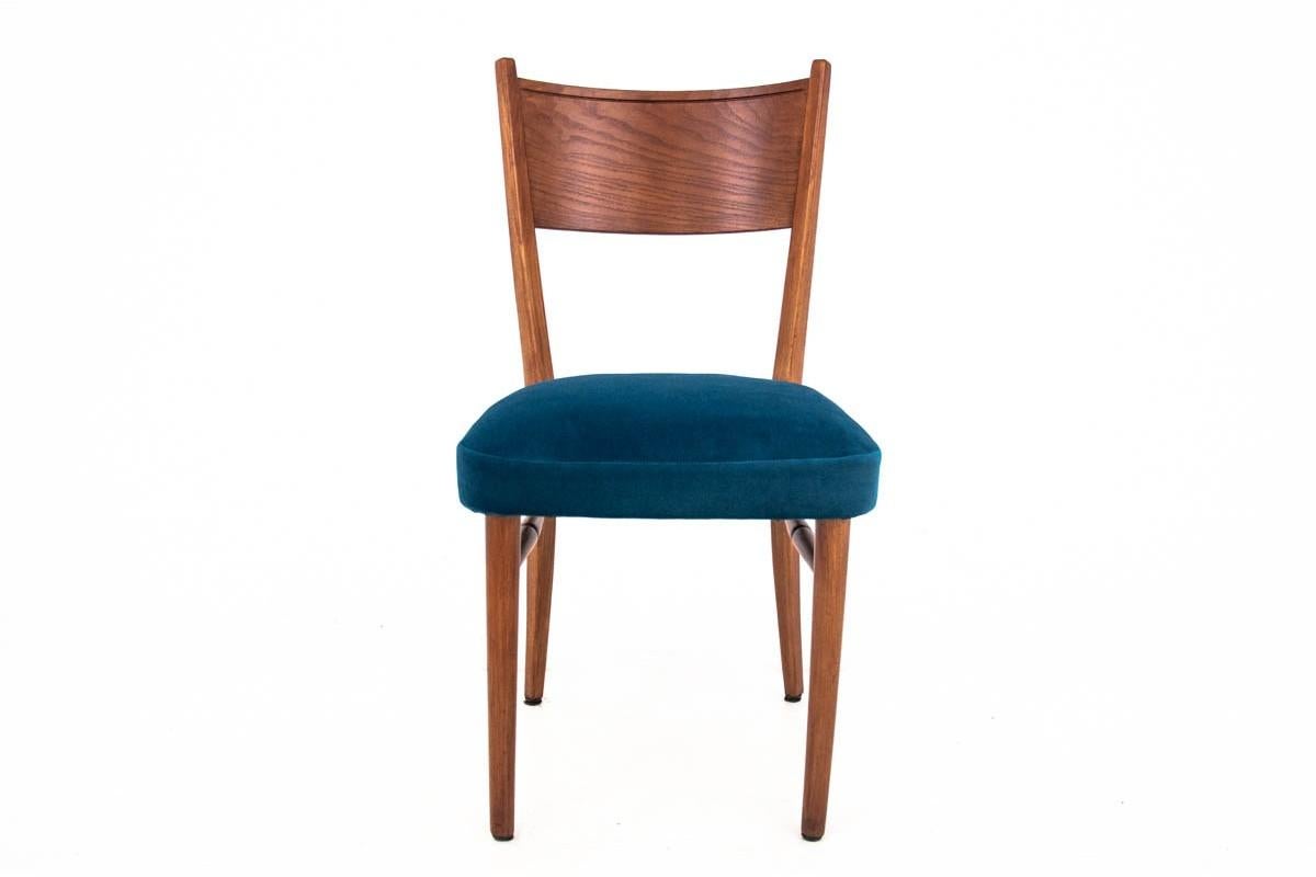 Set of 4 Mid-Century Modern Dining Chairs in Blue 1