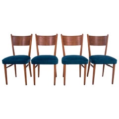 Set of 4 Mid-Century Modern Dining Chairs in Blue