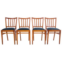Set of 4 Mid-Century Modern Dining Chairs in Blue