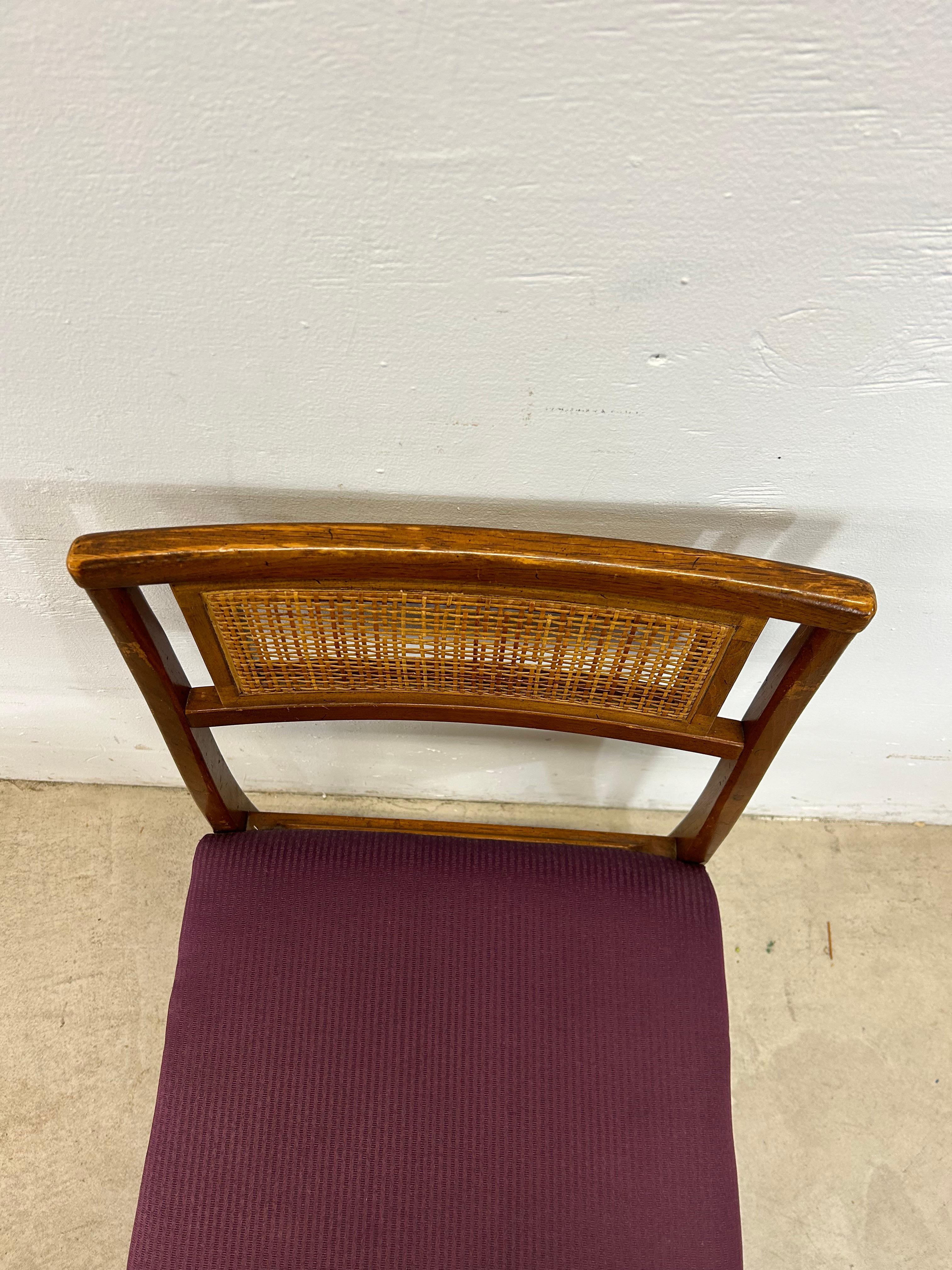 Tissu d'ameublement Ensemble de 4 chaises de salle à manger Modernity à dossier canné en vente