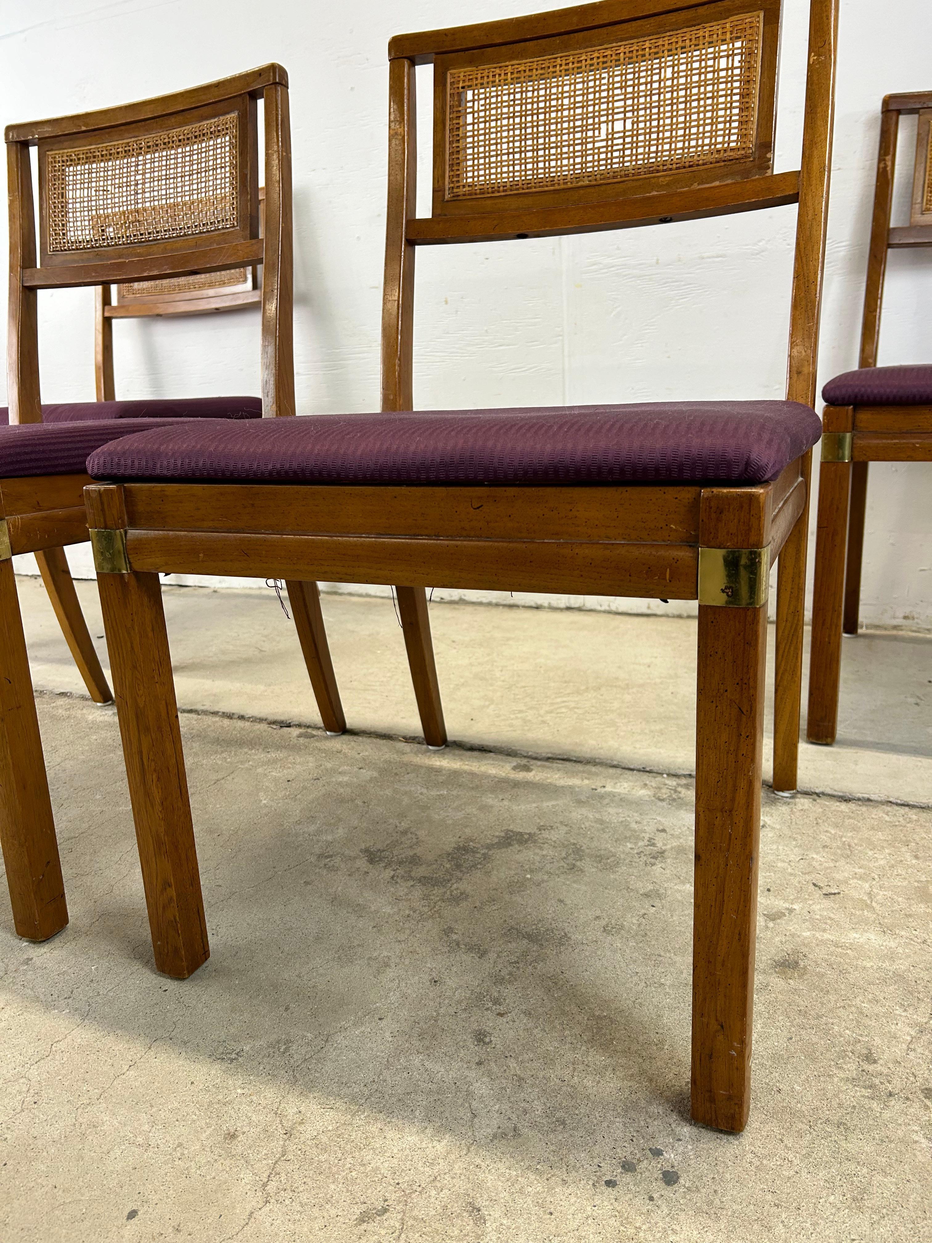 Ensemble de 4 chaises de salle à manger Modernity à dossier canné en vente 2