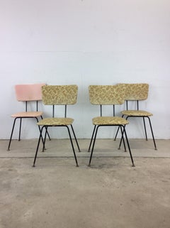 Set of 4 Mid Century Modern Dining Chairs with Vintage Upholstery