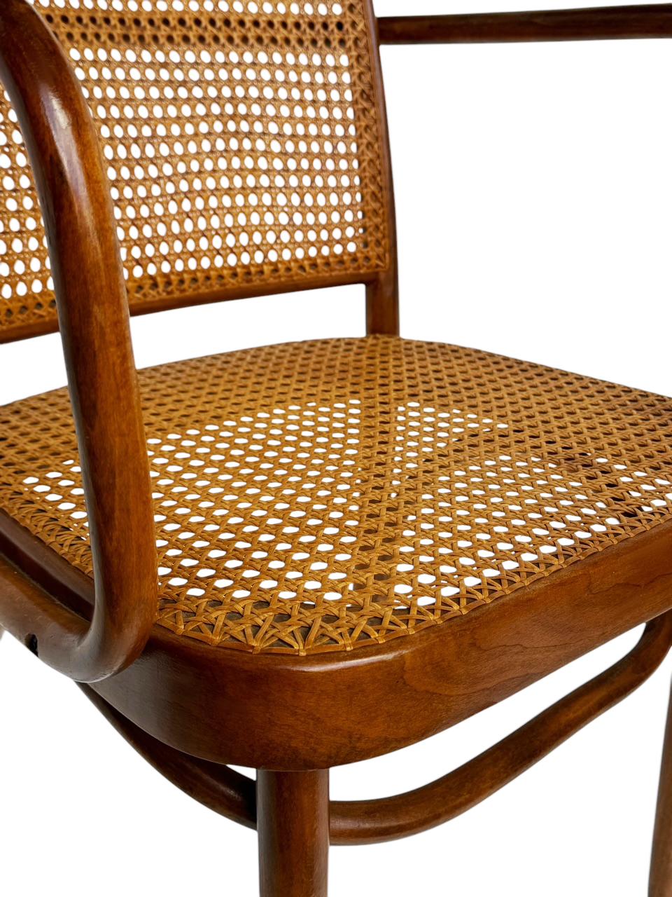 Set di 4 sedie da pranzo moderne di Josef Hoffmann Cane e betulla in vendita 8