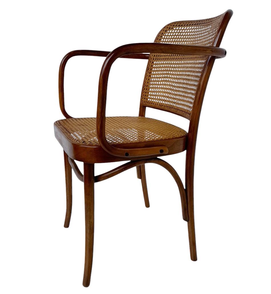 Set di 4 sedie da pranzo moderne di Josef Hoffmann Cane e betulla in vendita 1