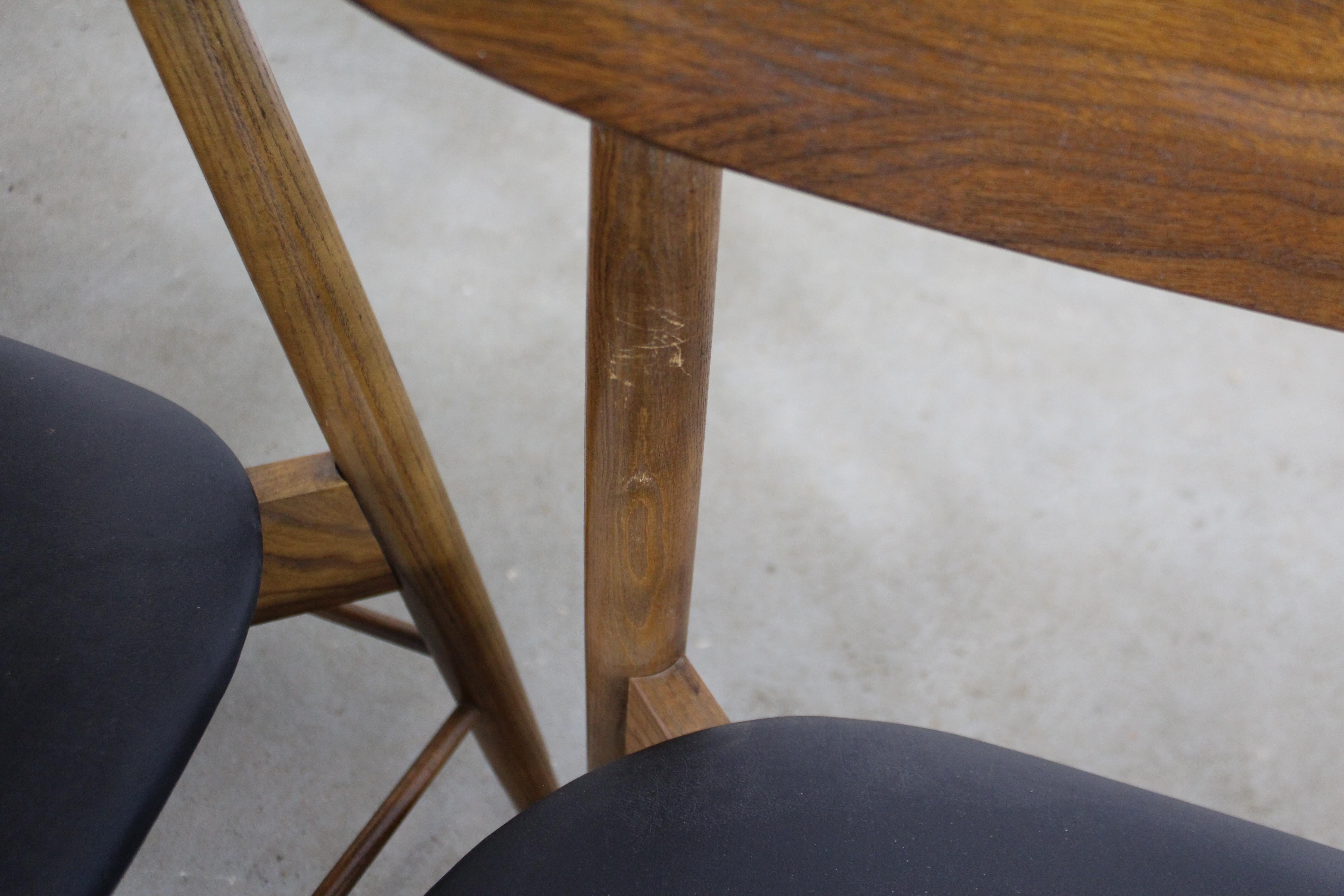 Upholstery Set of 4 Mid-Century Modern H Paul Browning Shell Back Dining Chairs