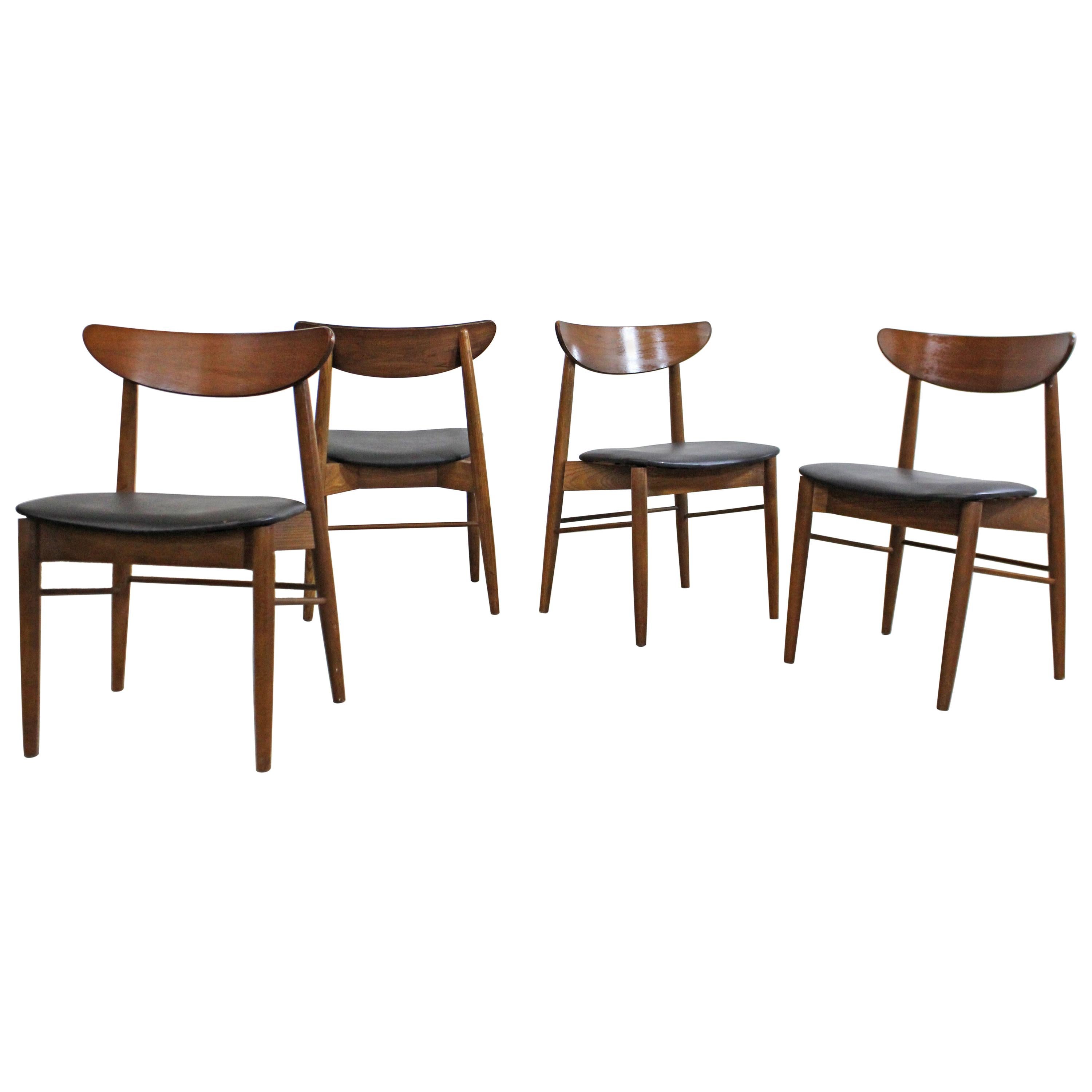 set of six stakmore midcentury modern cane back folding chairs