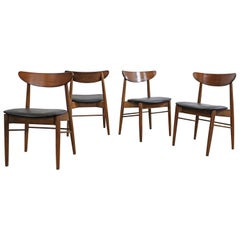 Set of 4 Mid-Century Modern H Paul Browning Shell Back Dining Chairs