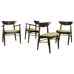 Vintage Set of 4 Mid-Century Modern H Paul Browning Shell Back Dining Chairs