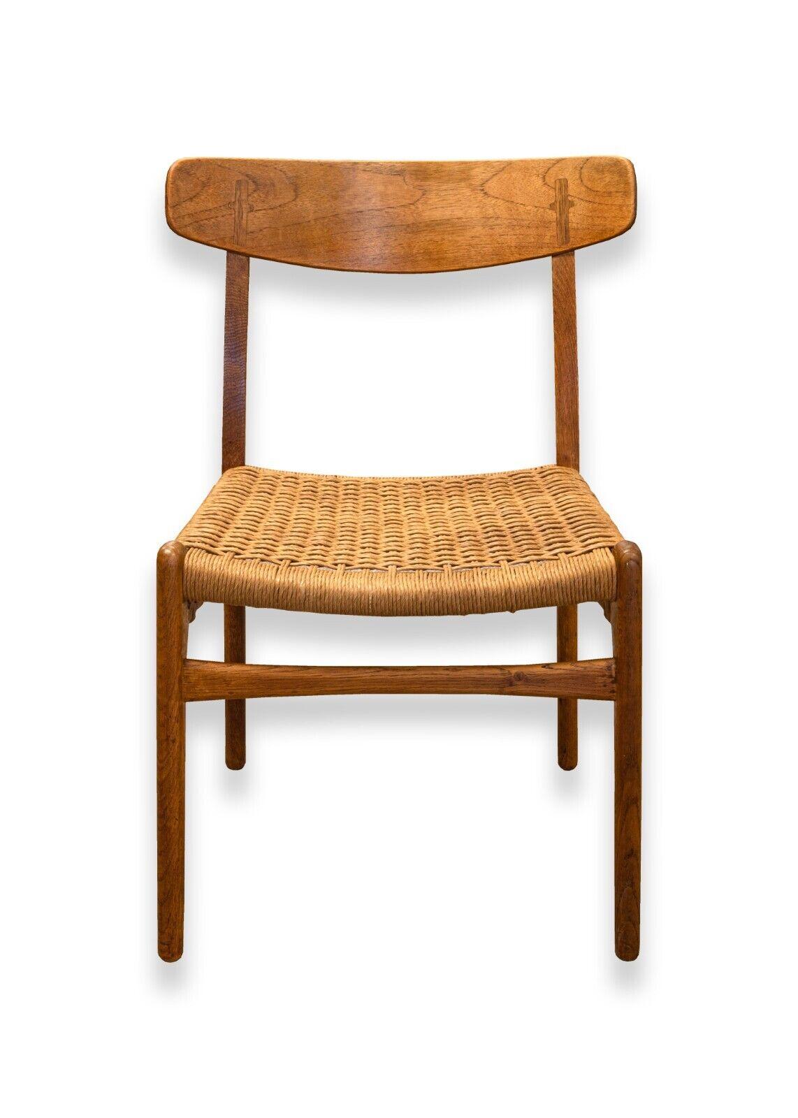 Mid-Century Modern Set of 4 Mid Century Modern Hans Wegner Teak Wood CH23 Side Dining Chairs