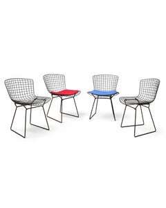 Set of 4 Mid-Century Modern Harry Bertoia "Wire" Chairs for Knoll