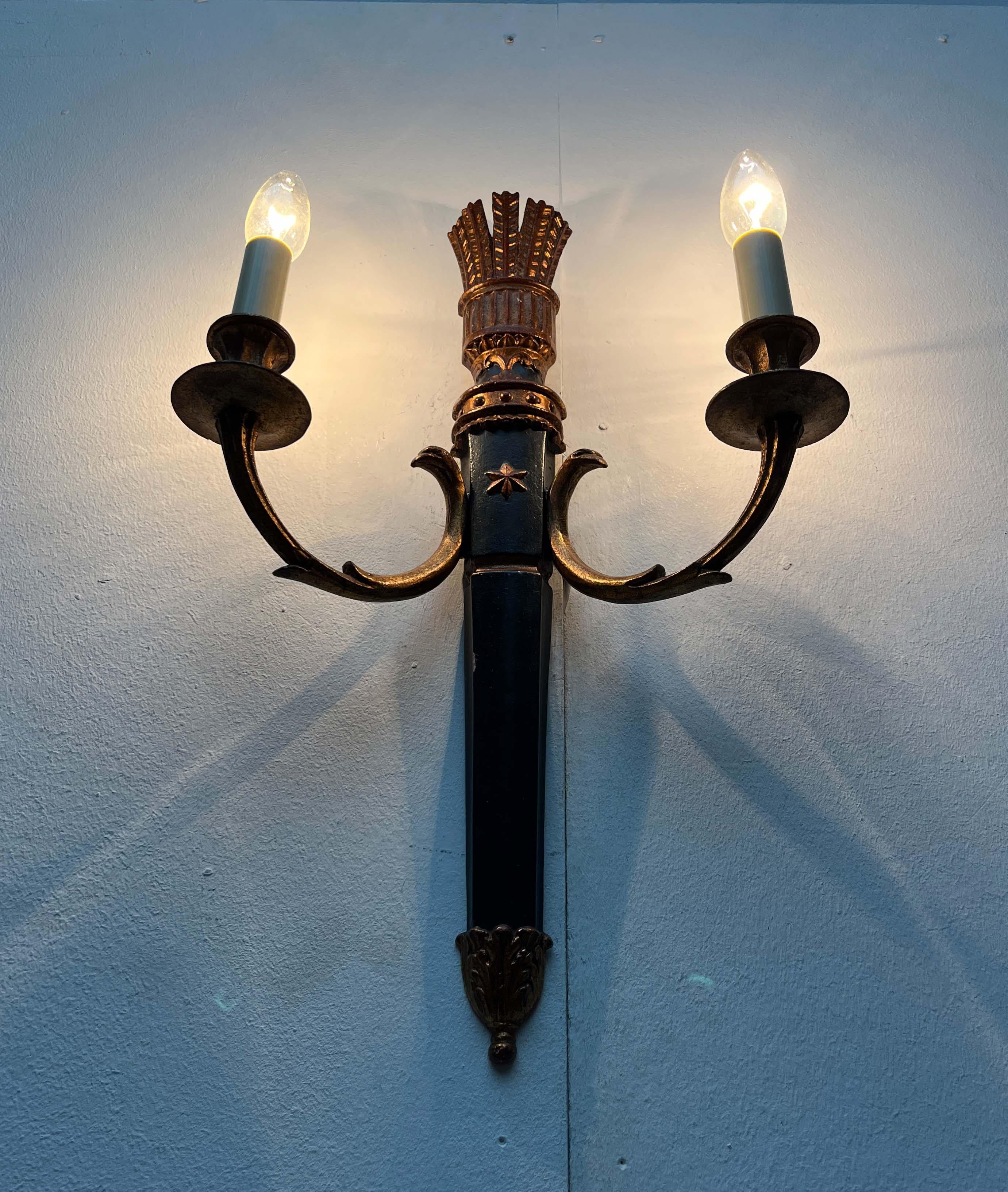 Set di 4 lampade neoclassiche italiane di metà secolo da Palladio in vendita 6