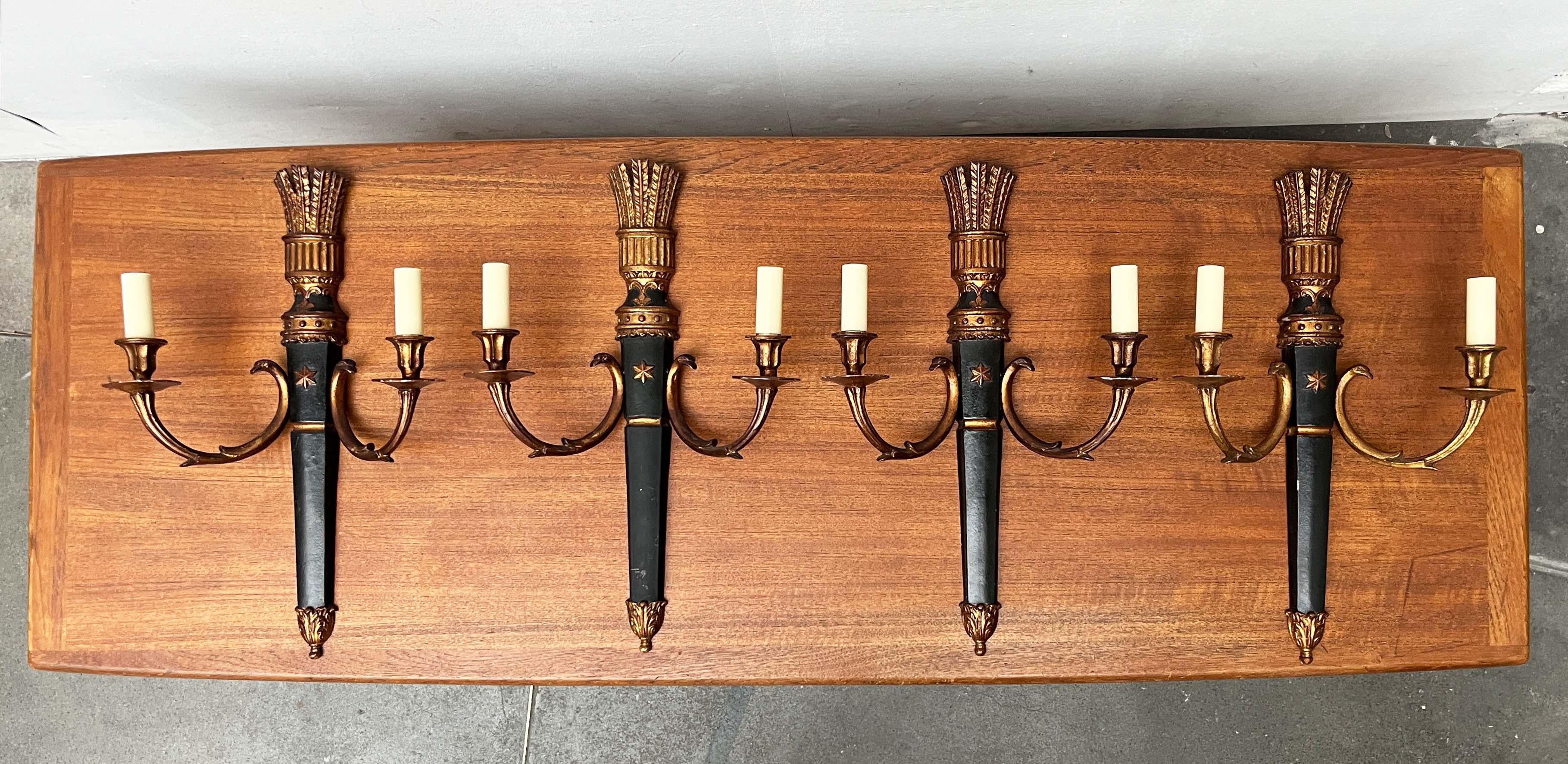 Set di 4 lampade neoclassiche italiane di metà secolo da Palladio in vendita 7