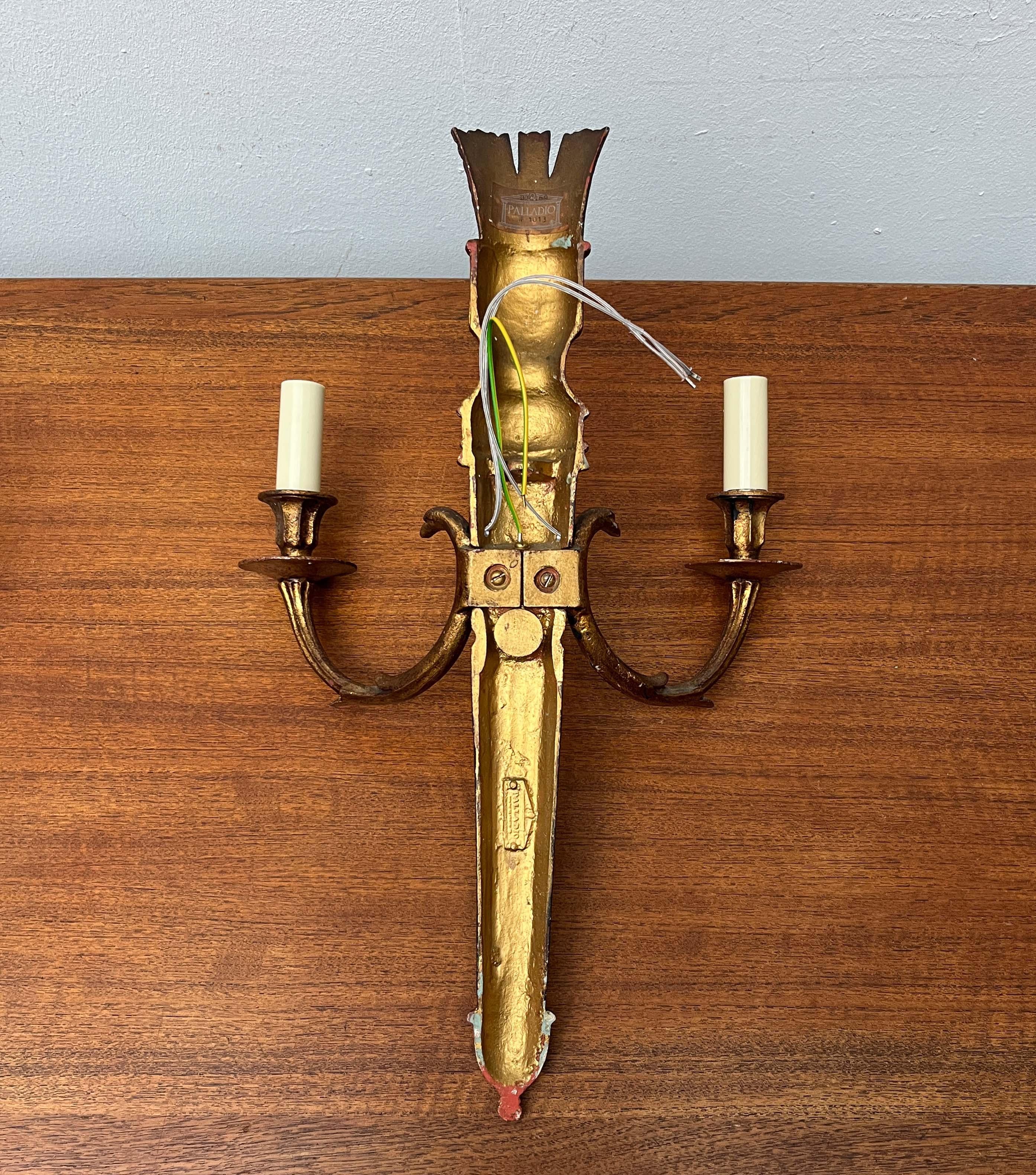 Set di 4 lampade neoclassiche italiane di metà secolo da Palladio in vendita 8