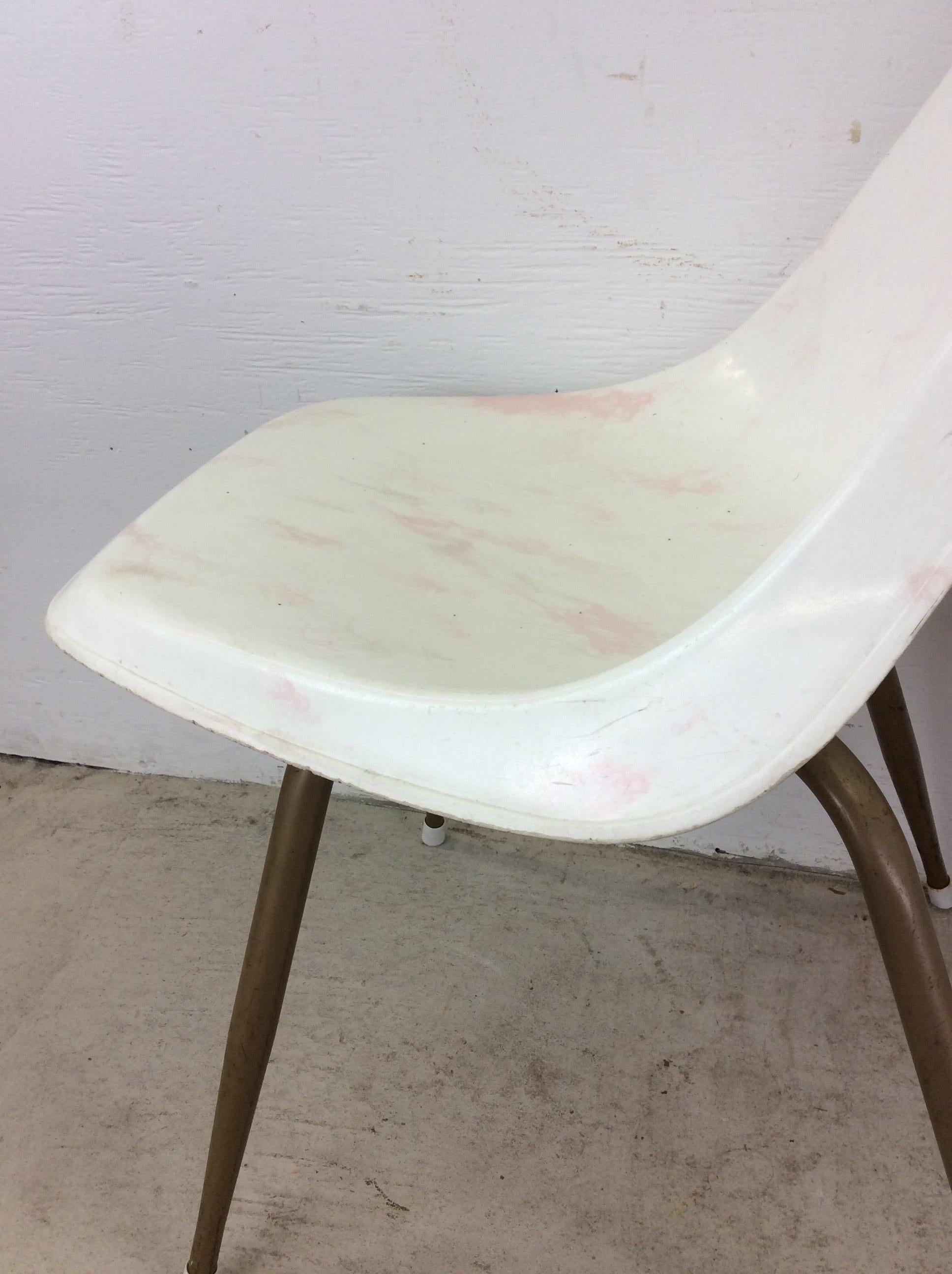 Set of 4 Mid Century Modern Molded Plastic Chairs with Swivel Base For Sale 13