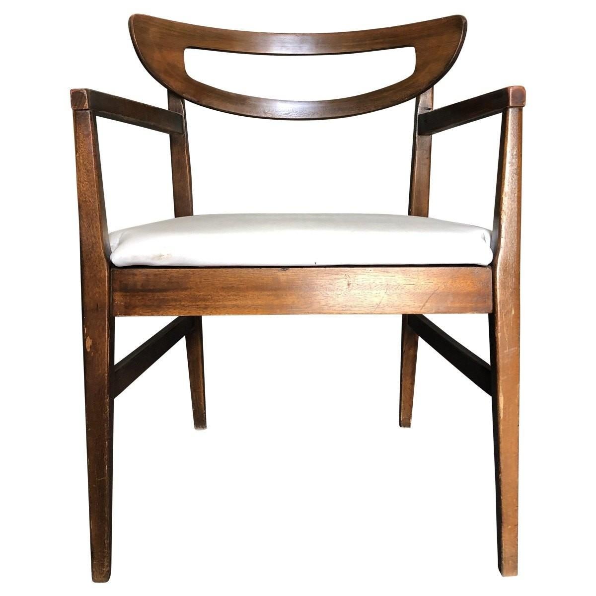 North American Set of 4 Mid-Century Modern Open Rail Dining Chairs For Sale