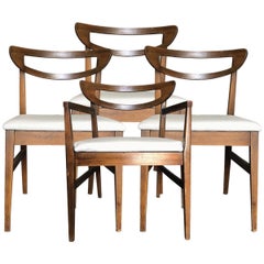 Set of 4 Mid-Century Modern Open Rail Dining Chairs