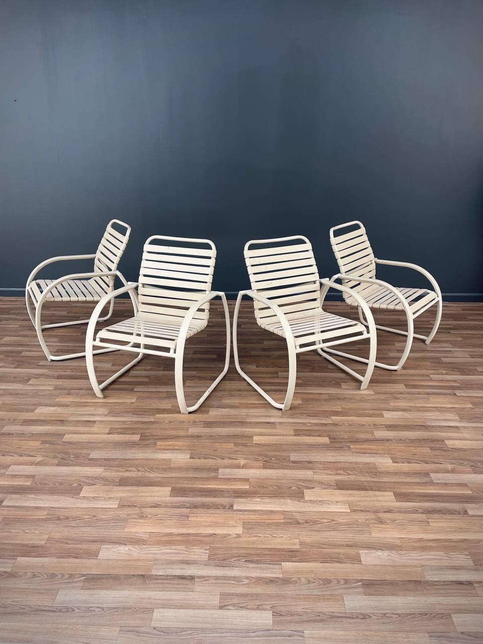 American Set of 4 Mid-Century Modern Outdoor Patio Chairs by Tropitone