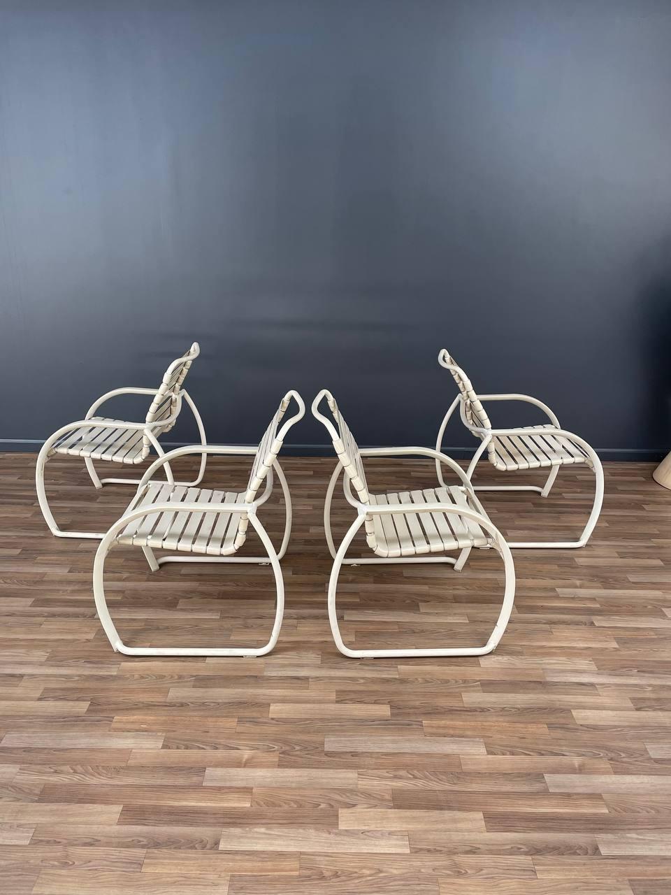 Mid-20th Century Set of 4 Mid-Century Modern Outdoor Patio Chairs by Tropitone