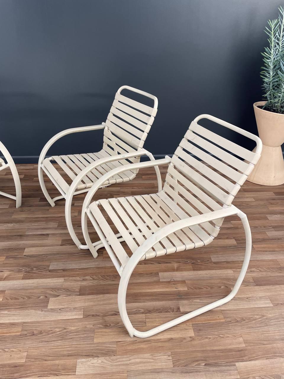Aluminum Set of 4 Mid-Century Modern Outdoor Patio Chairs by Tropitone