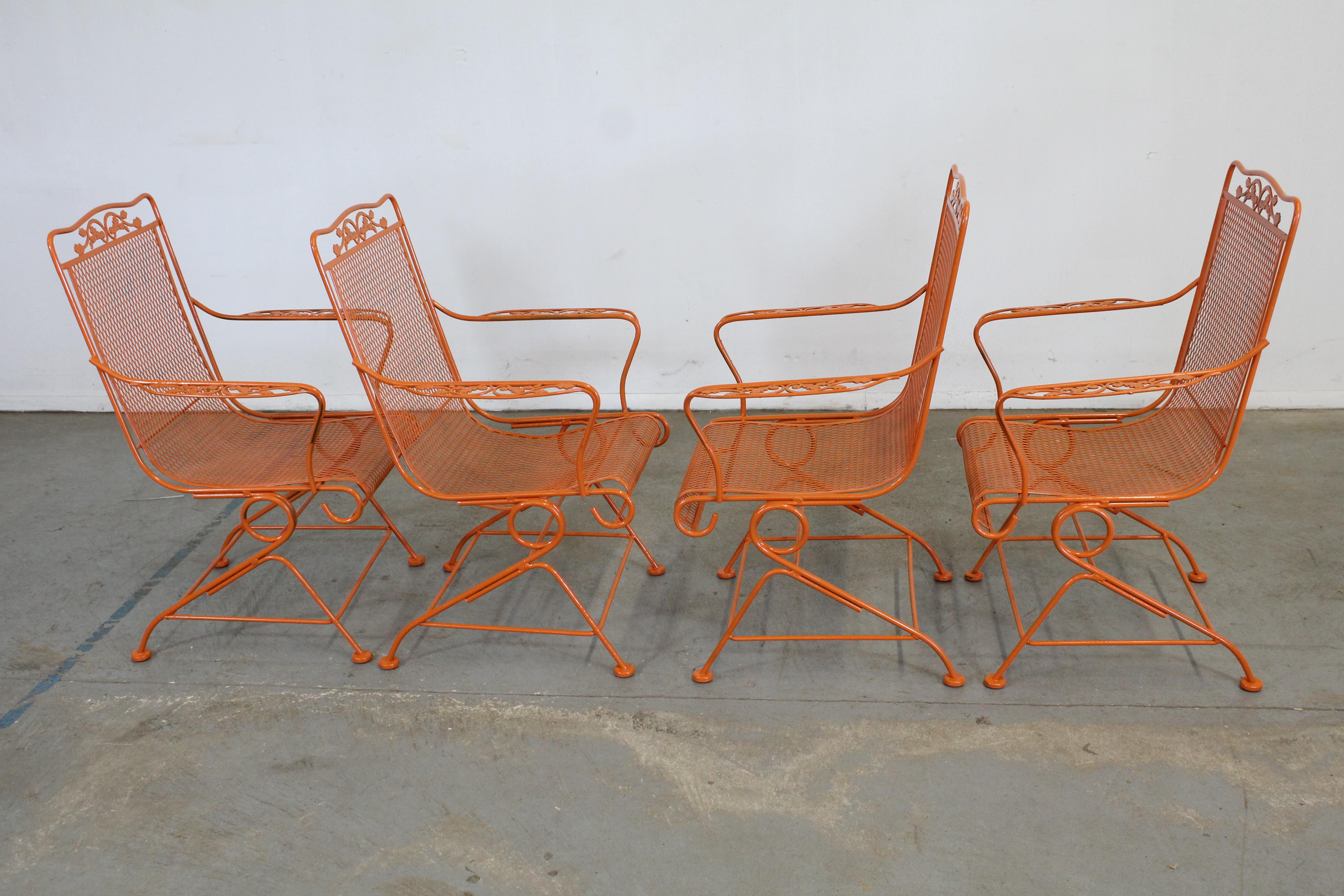 Set of 4 Mid-Century Outdoor Woodard Iron Springer Chairs 5