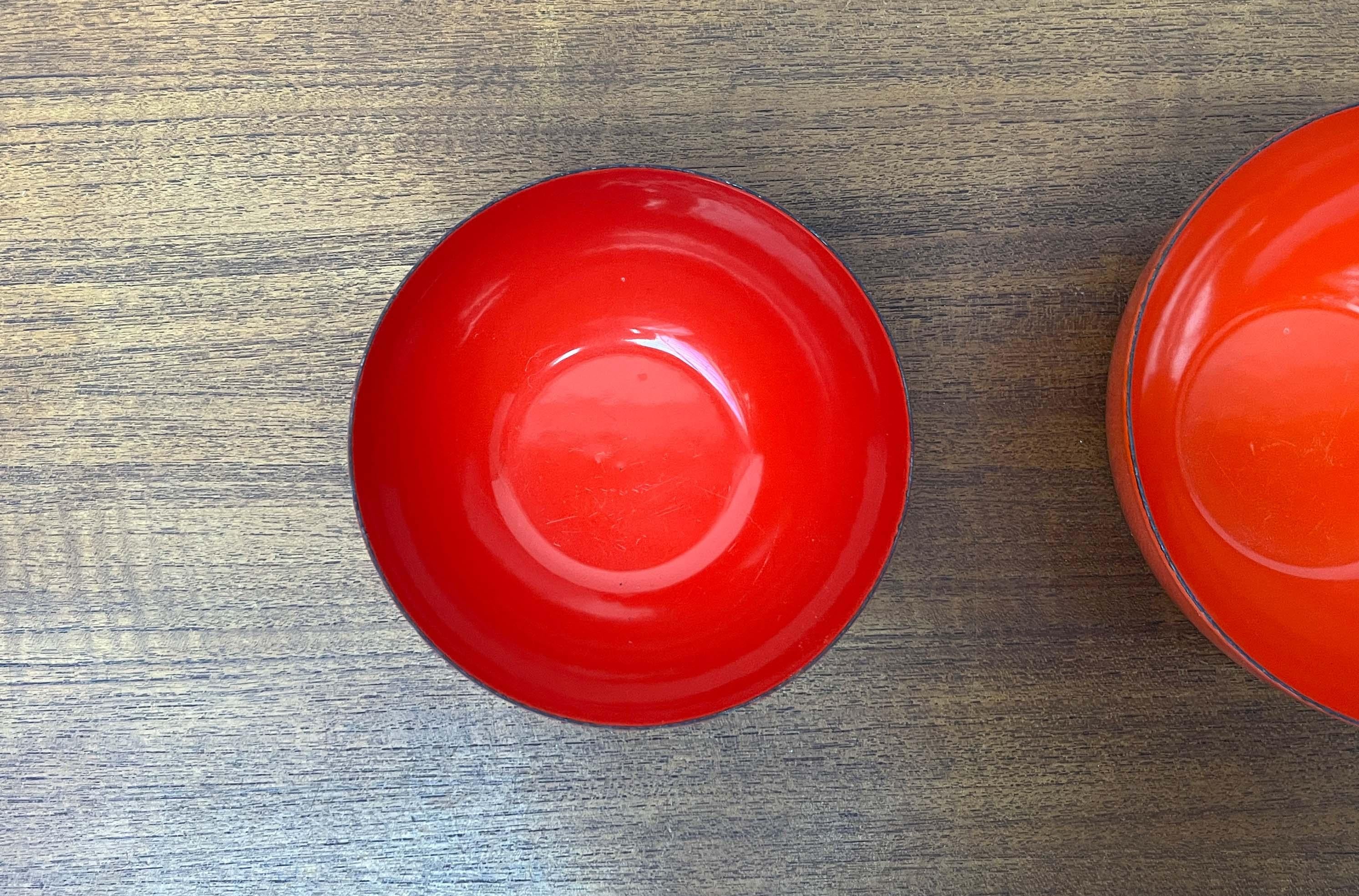 Set of 4 Mid-Century Modern Red Enamel Bowls by Kaj Franck for Finel, Finland in vendita 5