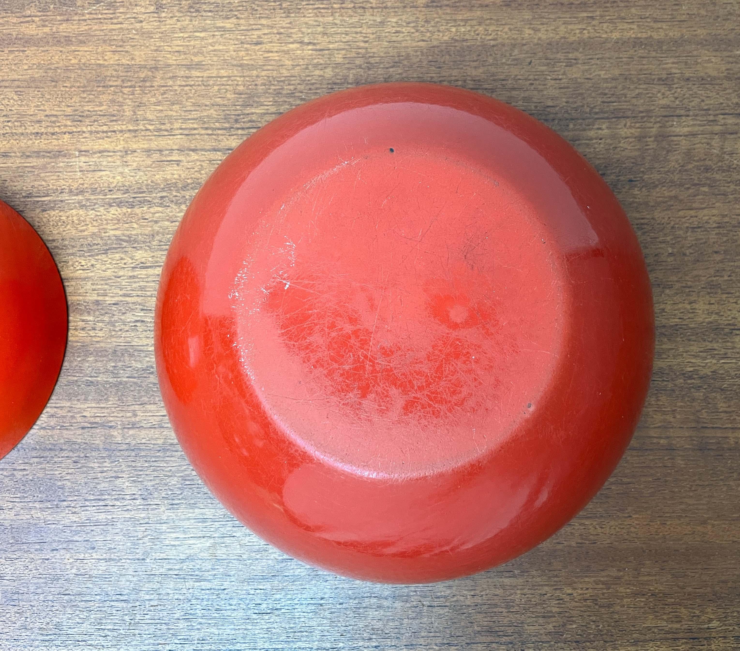 Set of 4 Mid-Century Modern Red Enamel Bowls by Kaj Franck for Finel, Finland in vendita 12