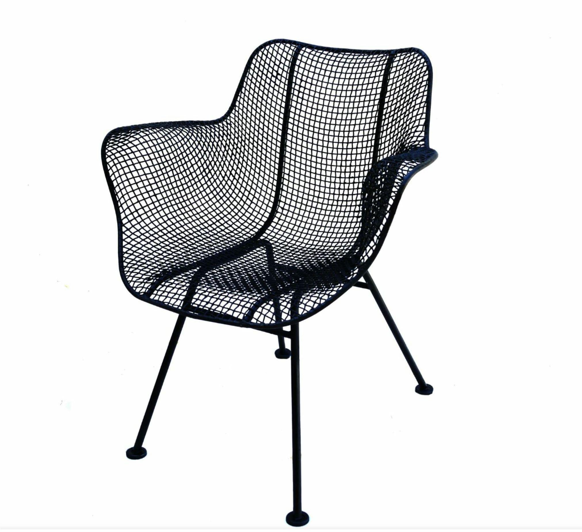4 Sillas de comedor con brazos Russell Woodard Modernas de mediados de siglo para exterior e interior Moderno de mediados de siglo en venta