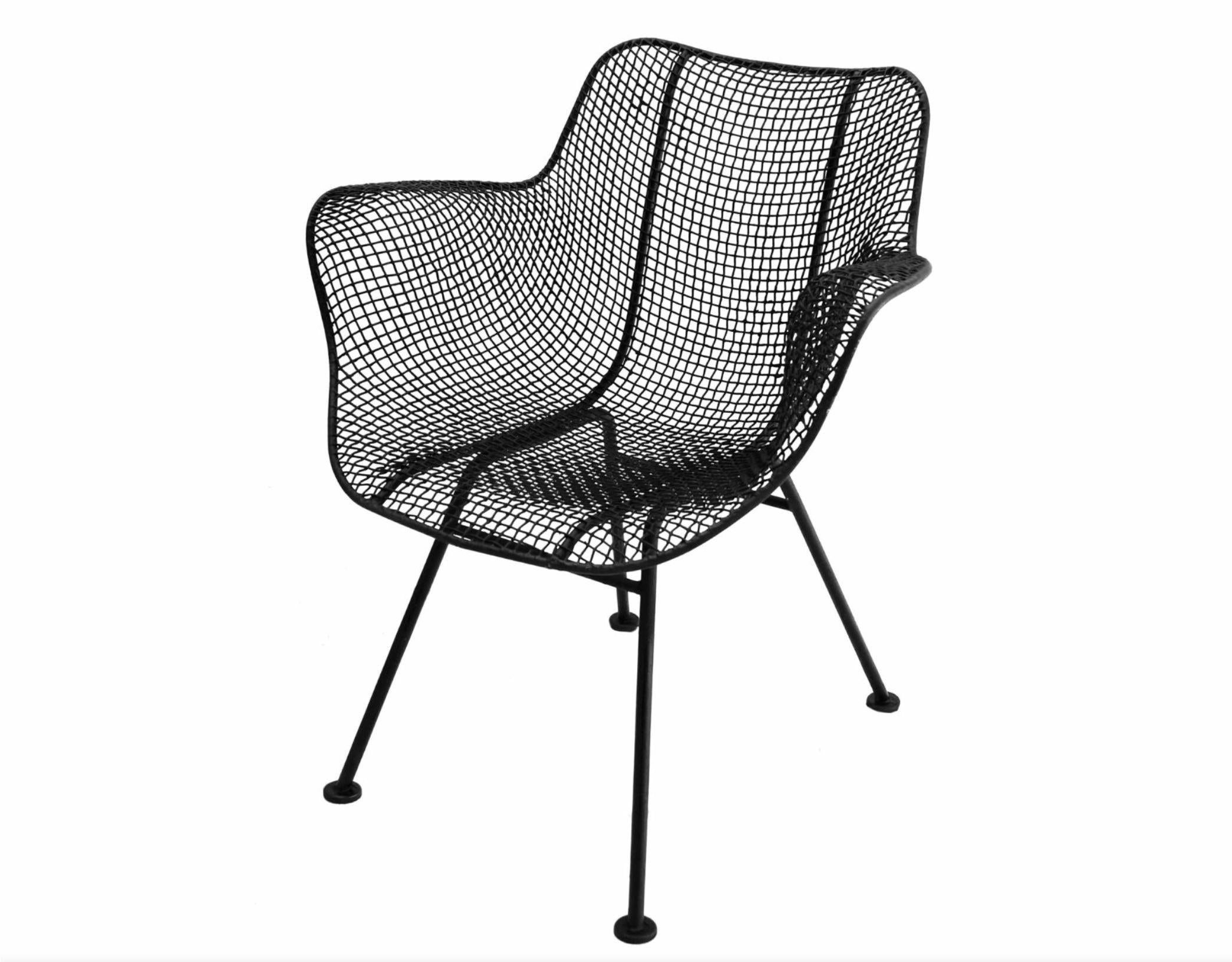 4 Sillas de comedor con brazos Russell Woodard Modernas de mediados de siglo para exterior e interior Estadounidense en venta