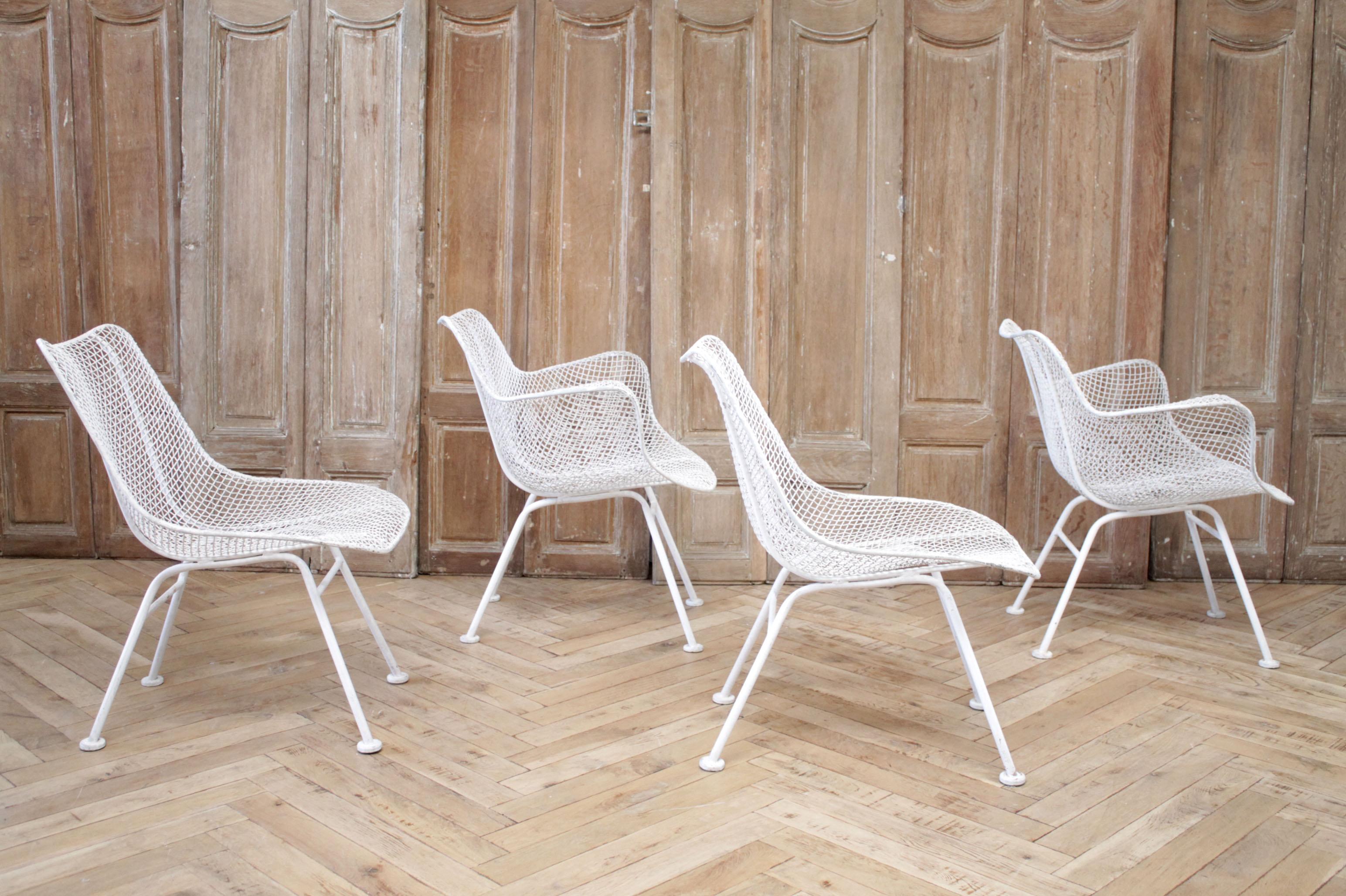 Set of 4 Mid-Century Modern John Woodard Sculptura Chairs In Good Condition In Brea, CA
