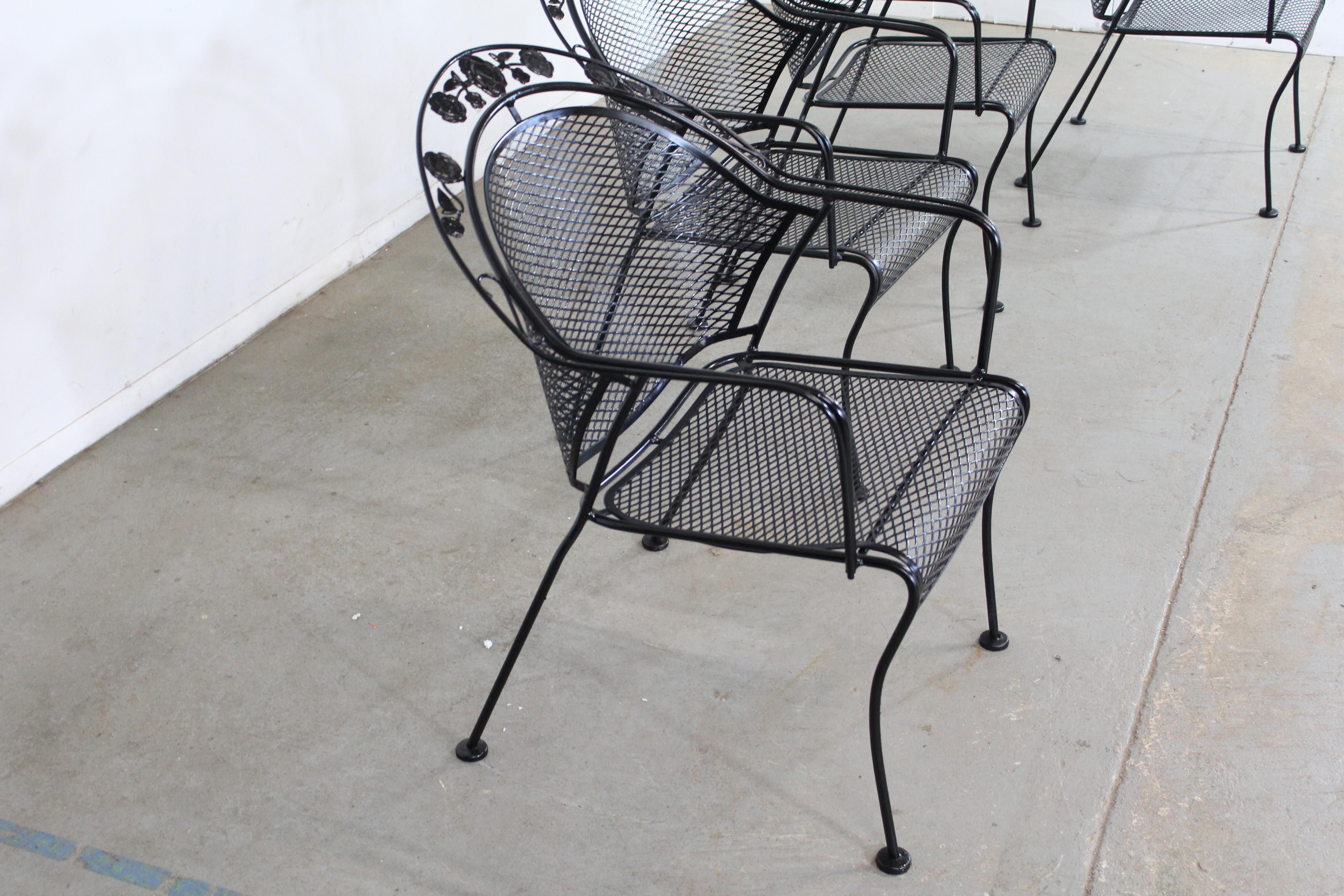 North American Set of 4 Mid-Century Modern Salterini Curve Back Outdoor Chairs B For Sale