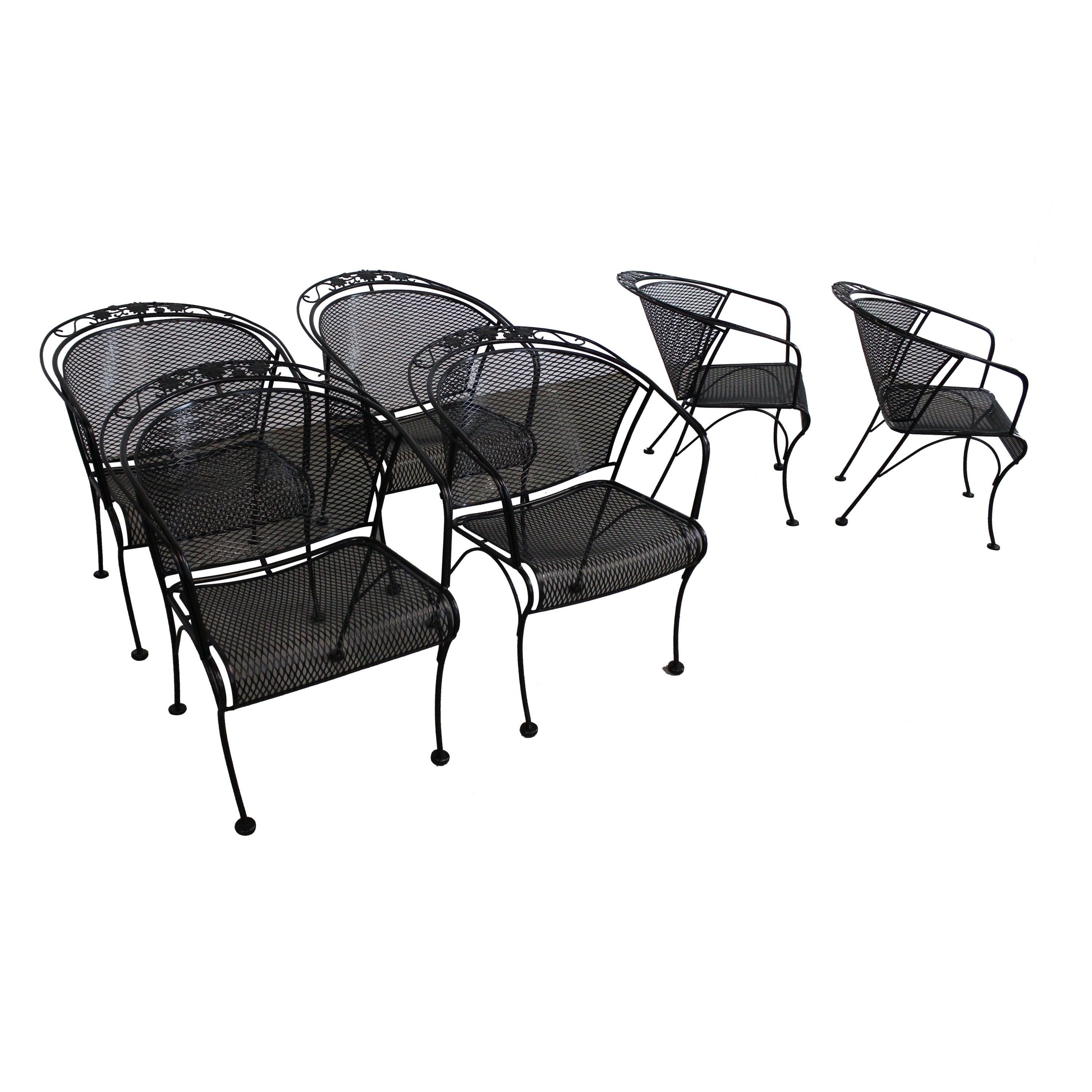 Set of 4 Mid-Century Modern Salterini Curve Back Outdoor Chairs C