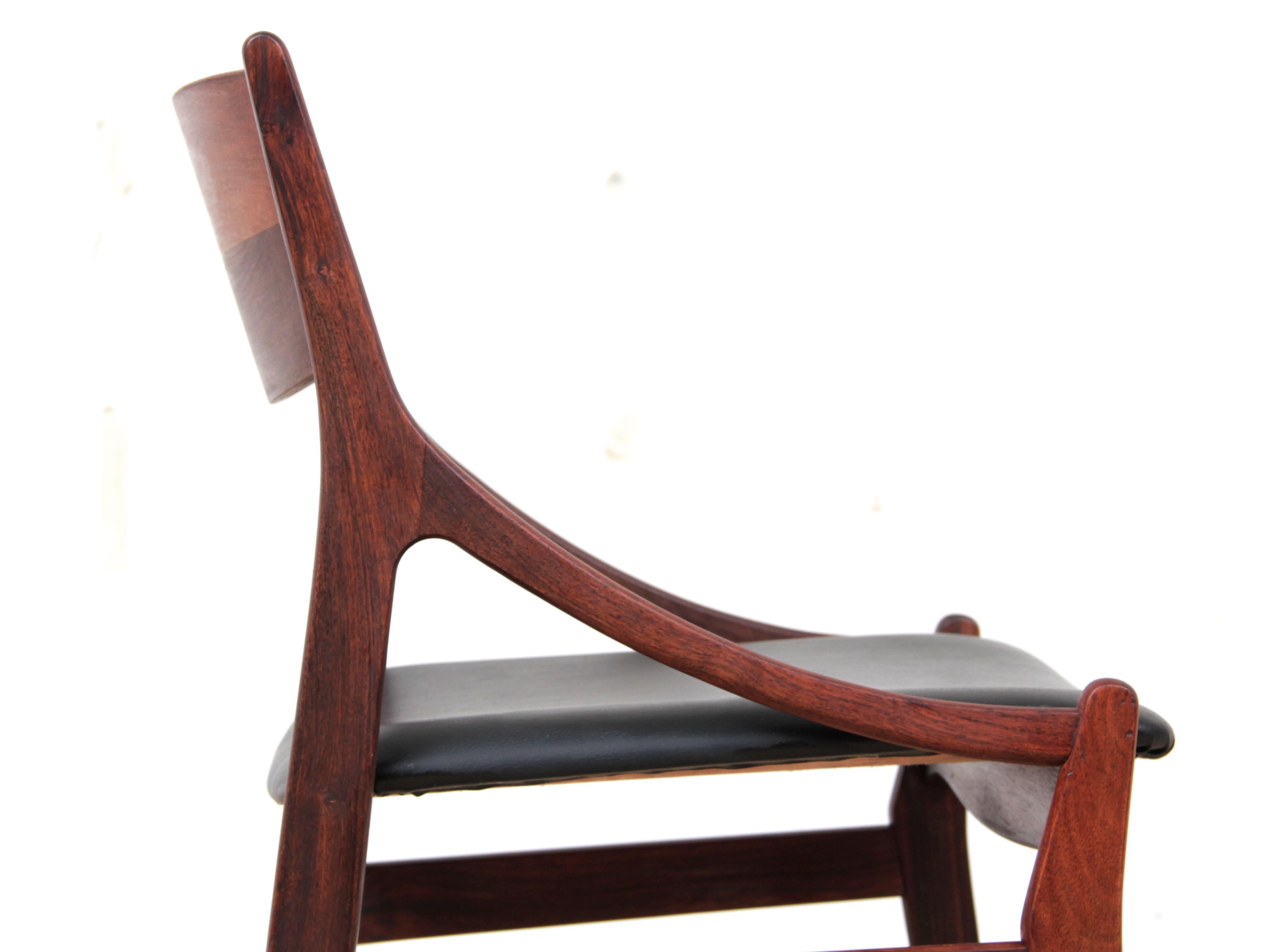 Mid-20th Century Set of 4 Mid-Century Modern Scandinavian Chairs in Rosewood by H. Eriksen