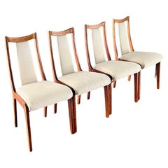 Set of 4 Mid-Century Modern Sculpted Walnut Dining Chairs