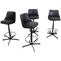 Set of 4 Mid-Century Modern Swivel Bar Stools