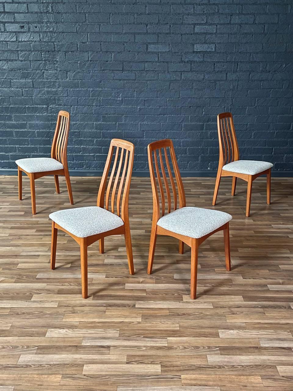 Condition: Newly Reupholstered, Very Good Original Condition On Wood Frames

Crafted by Benny Linden for Benny Linden Design in the 1970s, this set of four dining chairs embodies the elegance of Mid-Century Modern design. Made in Thailand from solid