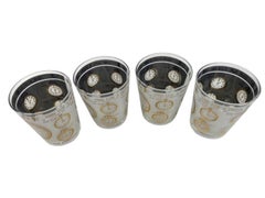 Set of 4 Mid-Century Modern "Time For A Drink" Double Old Fashioned Glasses